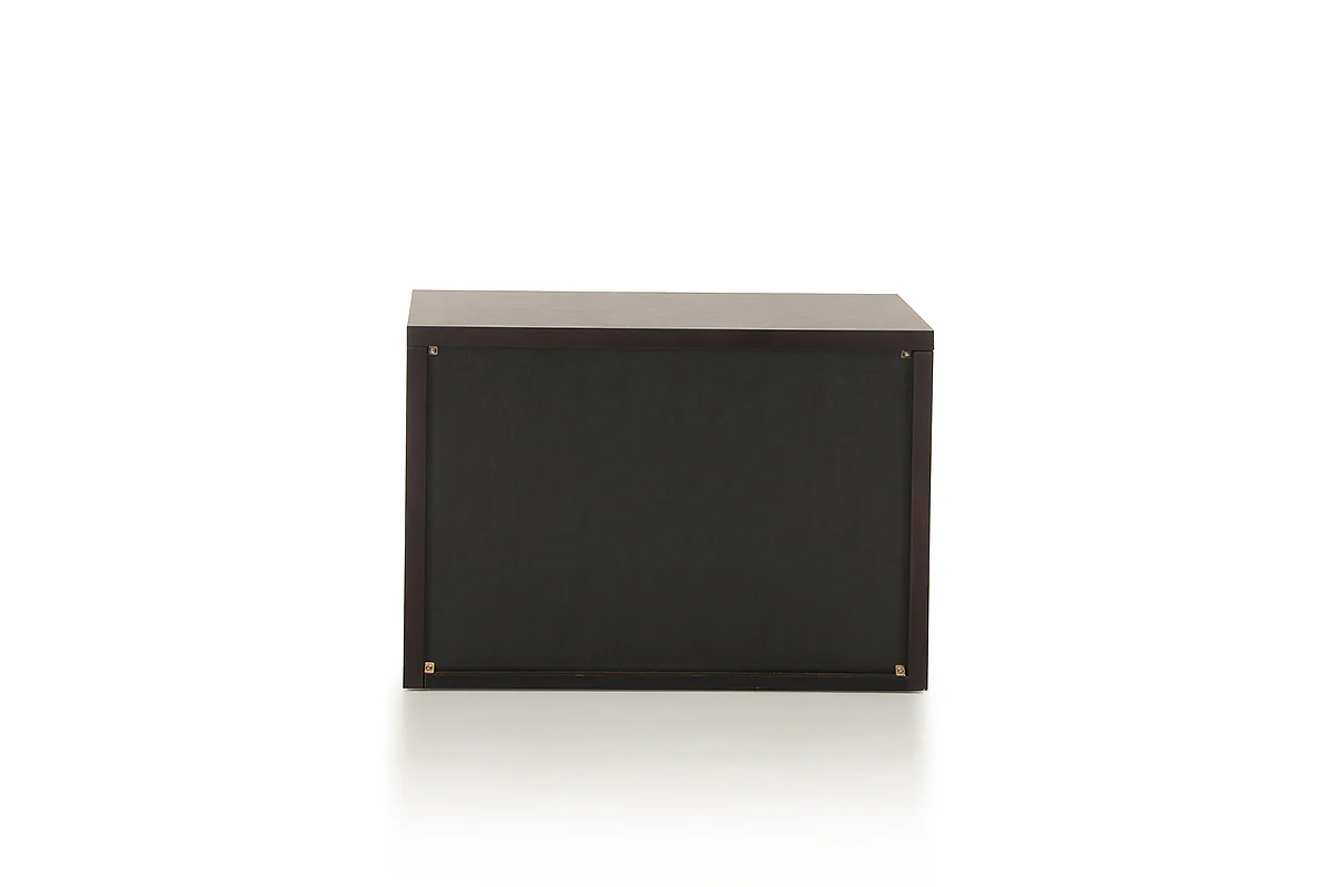 15' Wenge Veneer And Steel Nightstand By Homeroots - Image 5