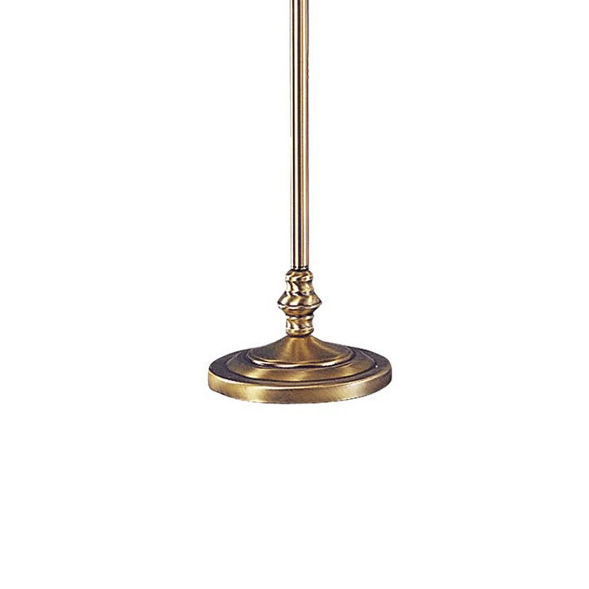 150 Watt 6 Way Metal Floor Lamp With Fabric Tapered Shade, Gold By Benzara - Image 4