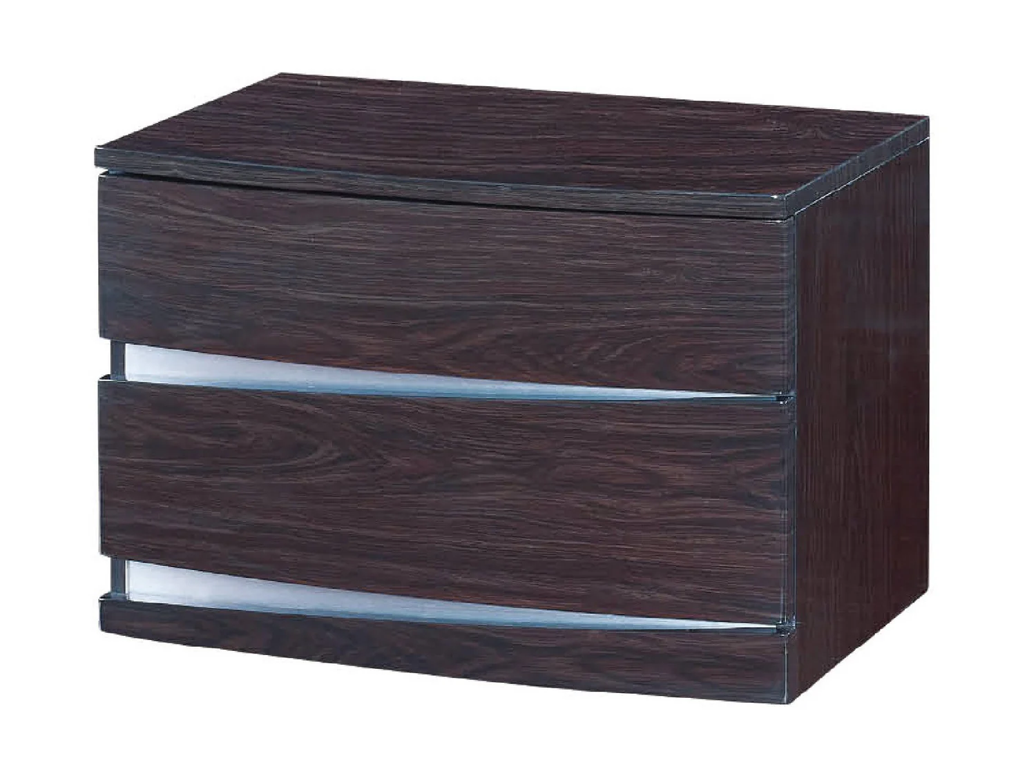 16.5" Exquisite Wenge High Gloss Nightstand By Homeroots - Image 2