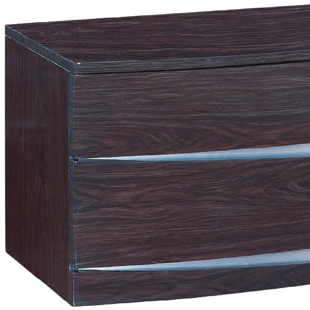 16.5" Exquisite Wenge High Gloss Nightstand By Homeroots - Image 3
