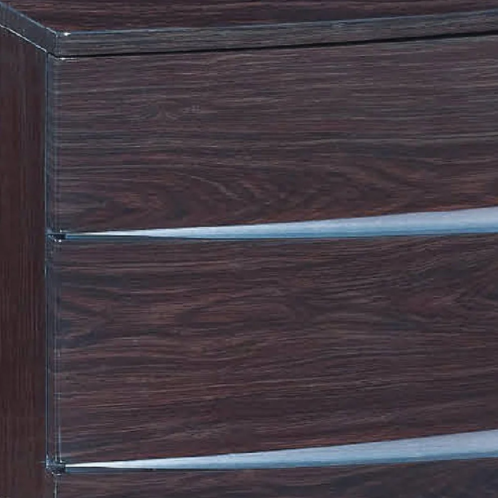 16.5" Exquisite Wenge High Gloss Nightstand By Homeroots - Image 4