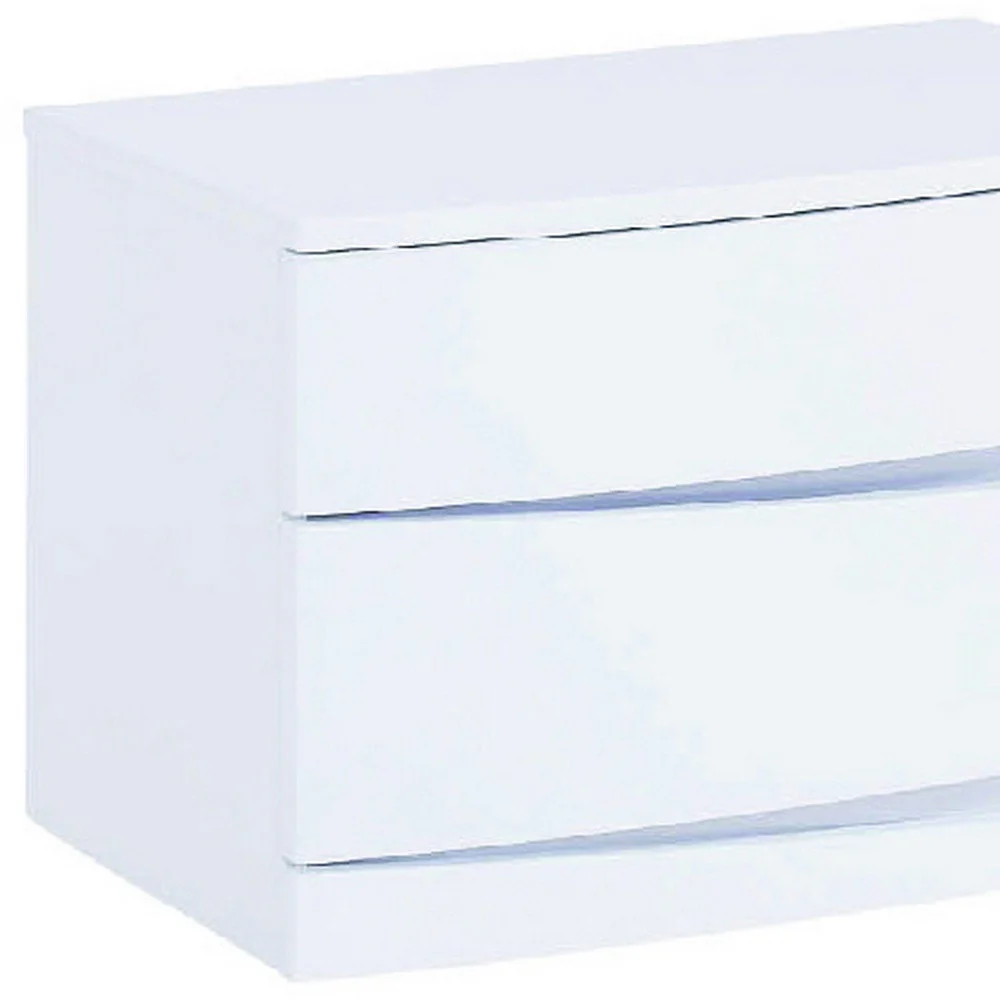 16.5" Exquisite White High Gloss Nightstand By Homeroots - Image 3
