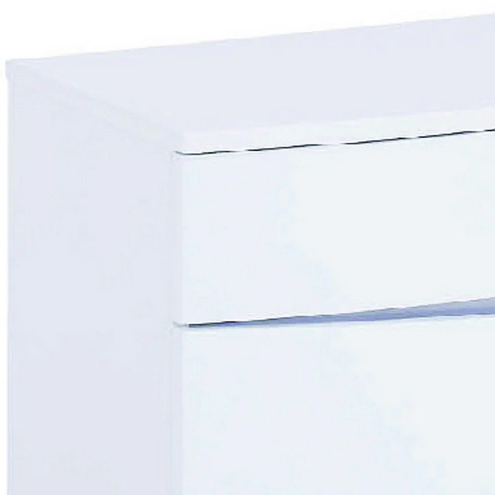 16.5" Exquisite White High Gloss Nightstand By Homeroots - Image 4
