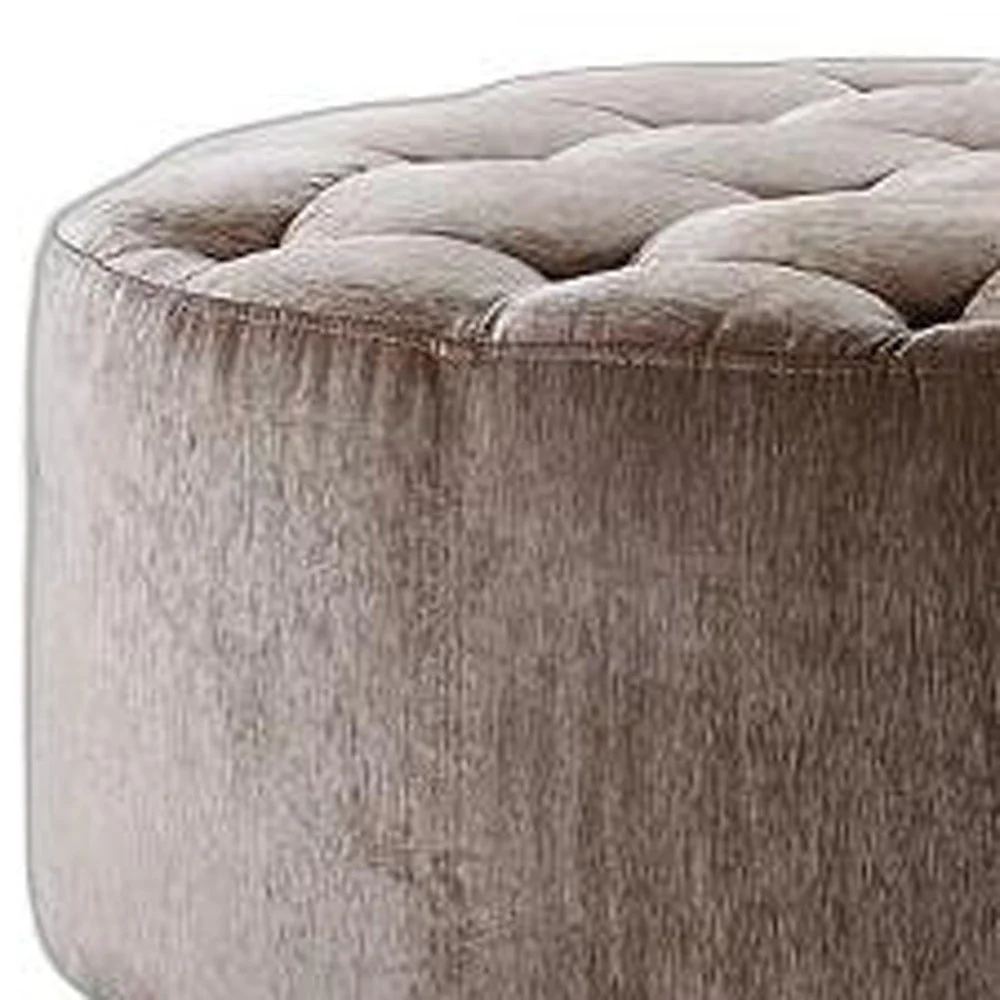 16.5' MDF and Velour Ottoman Tufted with Artificial Crystals By Homeroots - Image 6