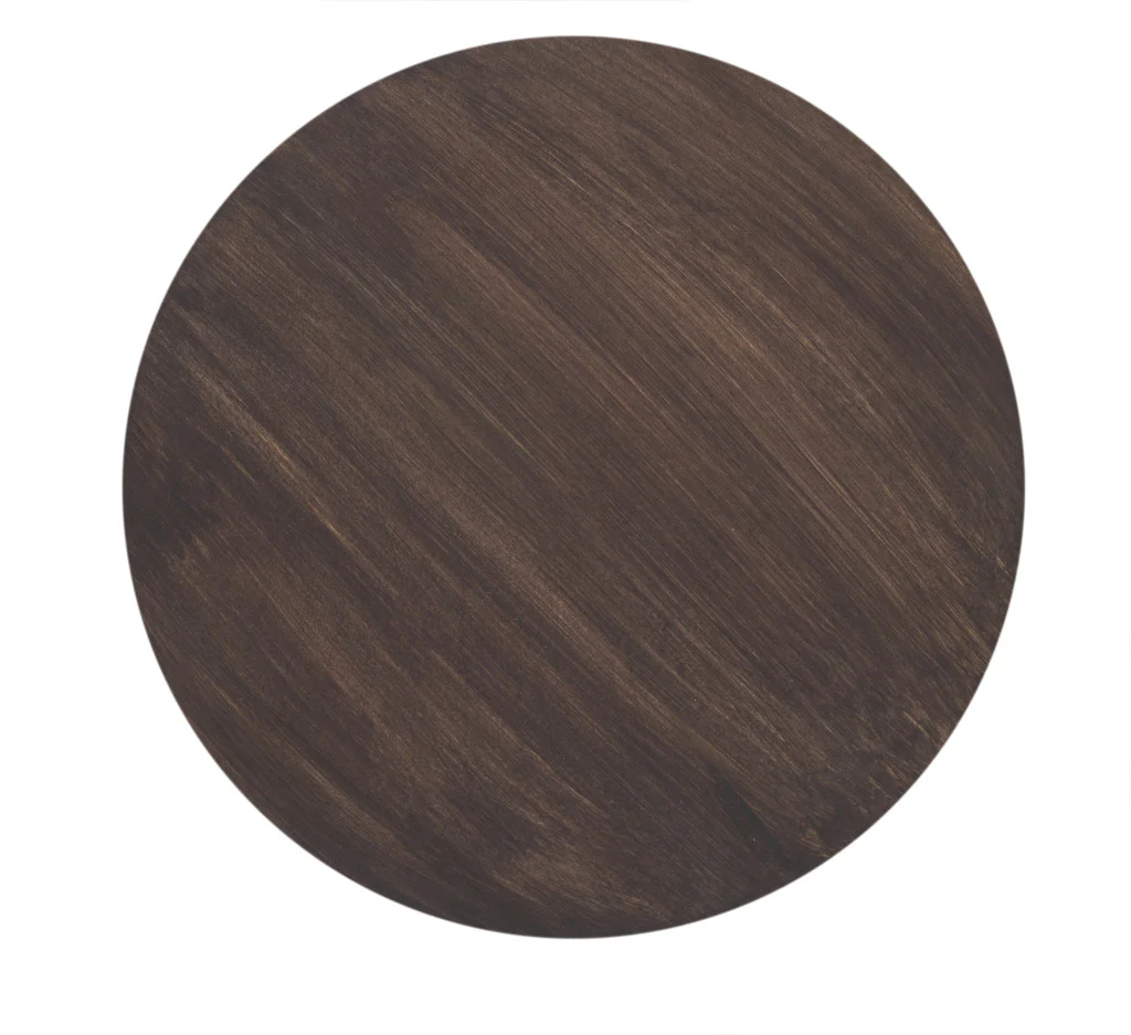 16" Brown Solid Wood Drum End Table By Homeroots - Image 2