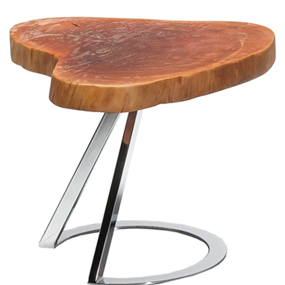 16' Live Edge Wood and Steel End Table By Homeroots - Image 4