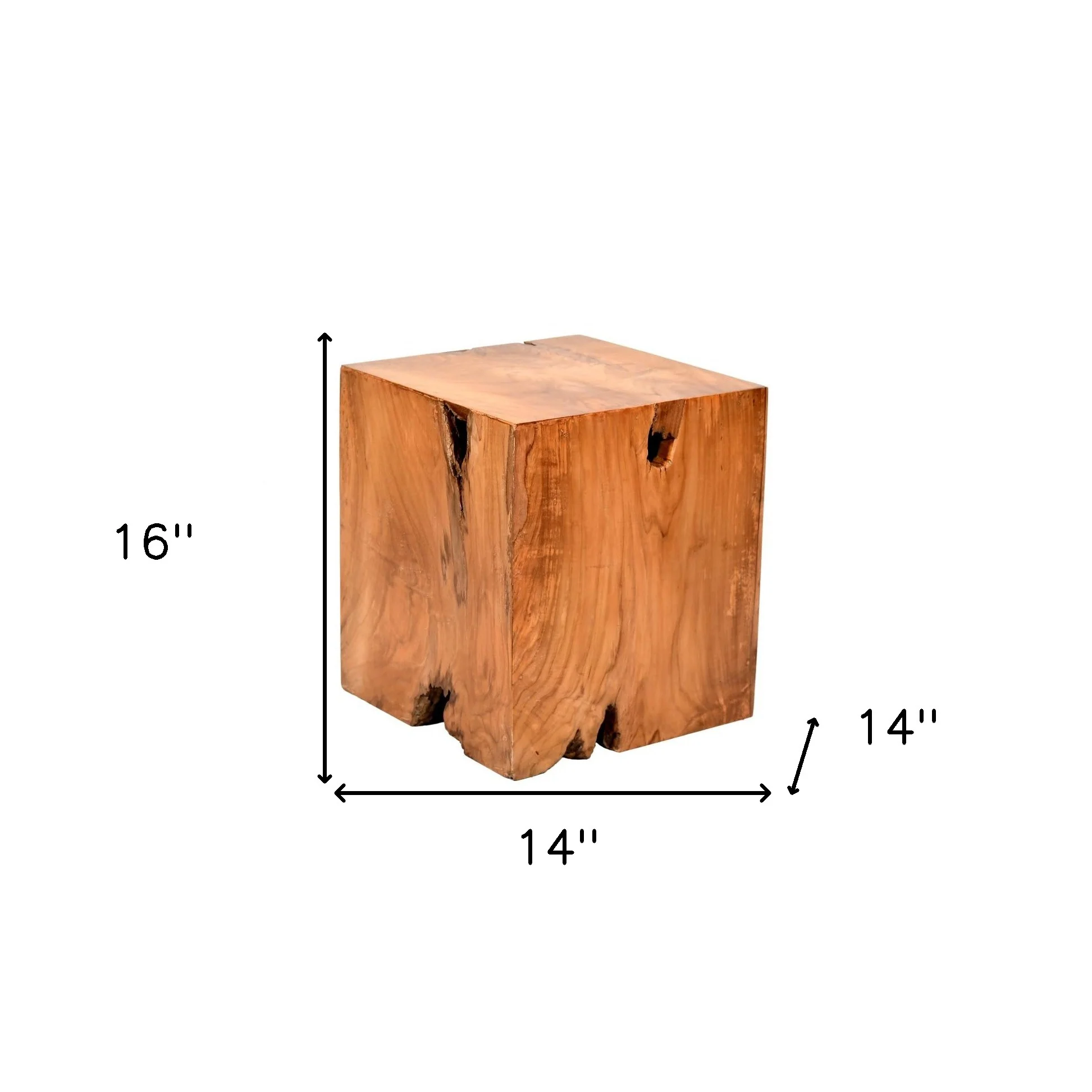 16" Natural Solid Wood End Table By Homeroots - Image 6