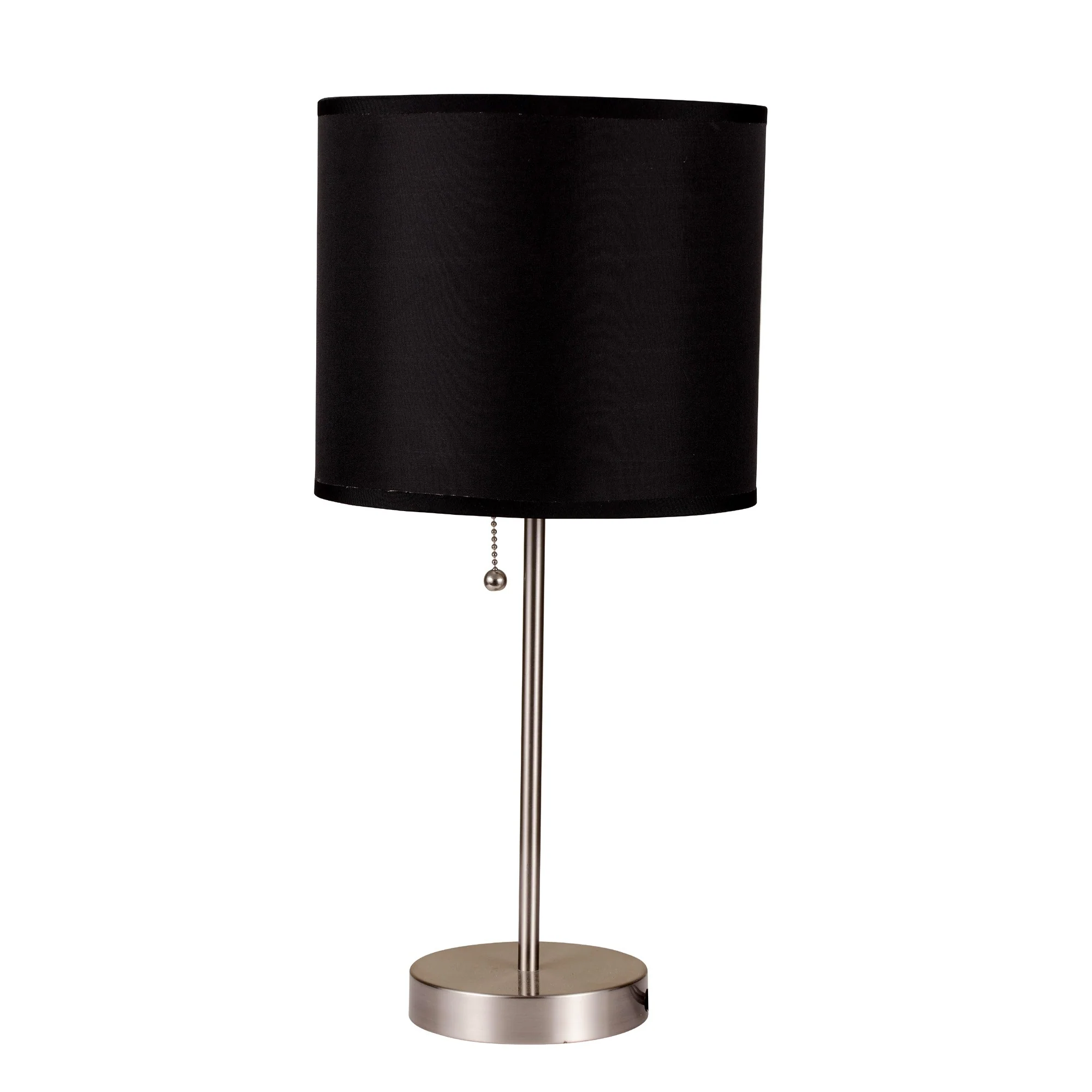 16" Silver Metal Candlestick Table Lamp With Black Classic Drum Shade By Homeroots - Image 2