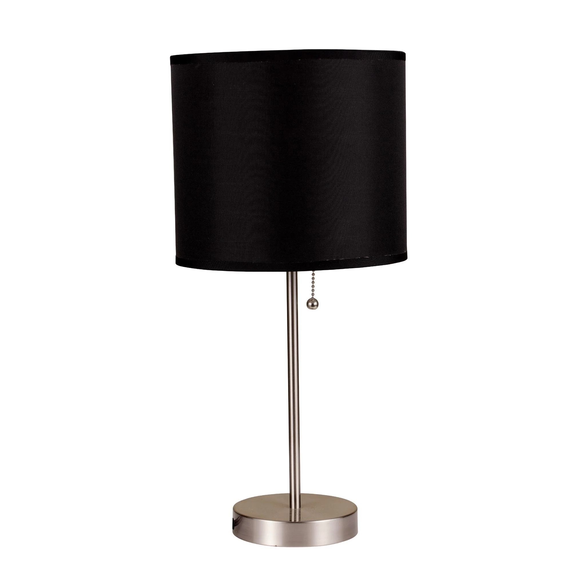 16" Silver Metal Candlestick Table Lamp With Black Classic Drum Shade By Homeroots - Image 3