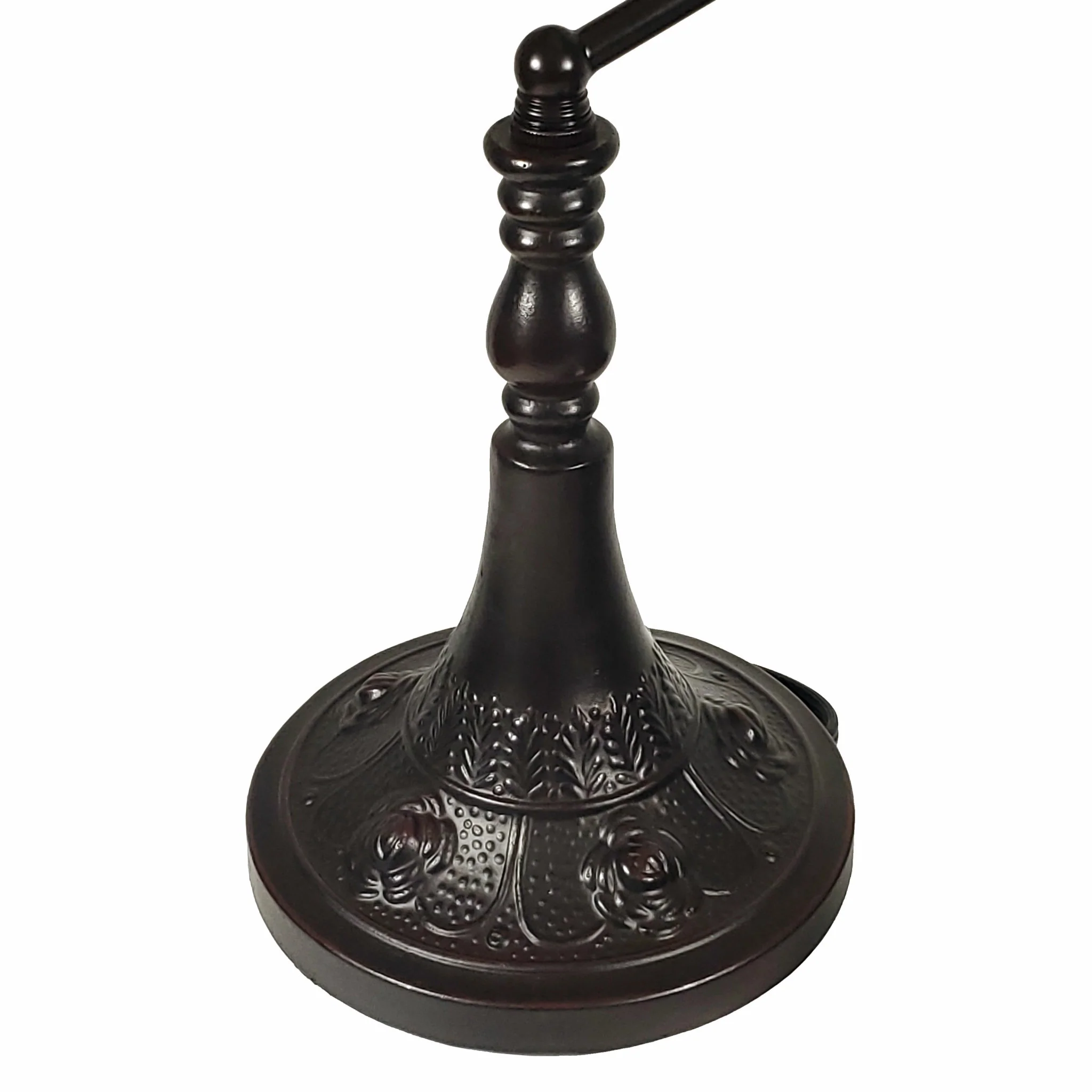 16" Tiffany Style Brown and Orange Banker Desk Lamp By Homeroots - Image 7