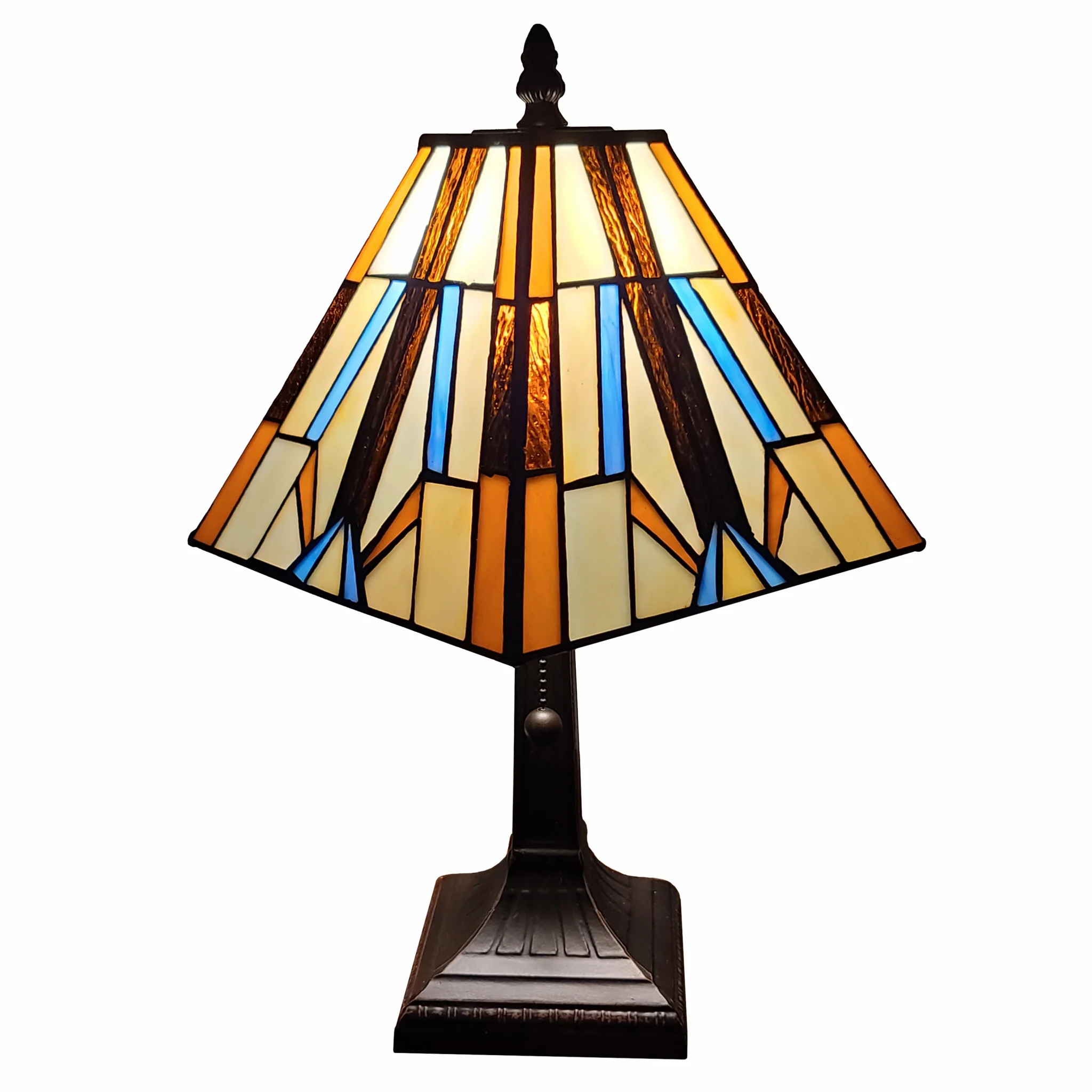 16" Tiffany Style Mission Style Squared Shade Table Lamp By Homeroots - Image 2