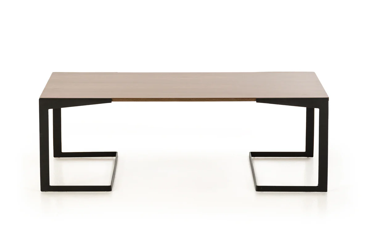 16' Walnut Veneer and Metal Coffee Table By Homeroots - Image 2