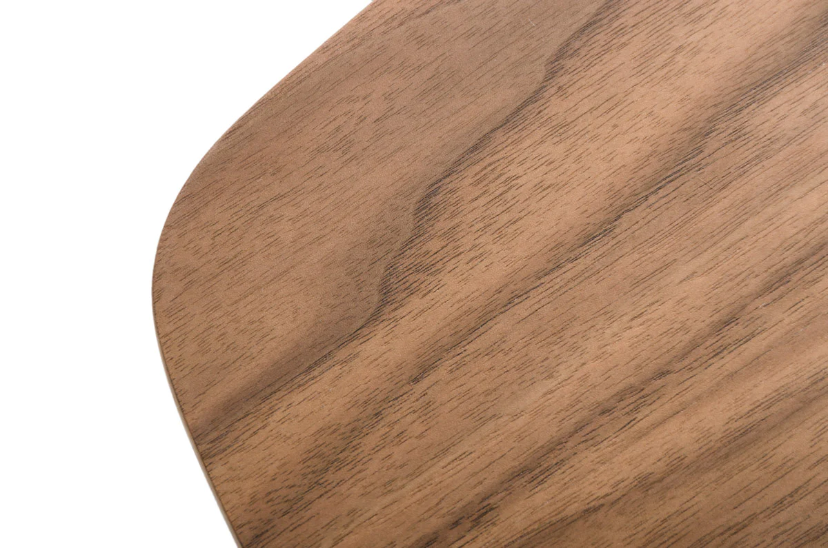 16' Walnut Veneer Metal and Glass Coffee Table By Homeroots - 282733 - Image 3