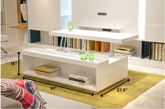 16' White Coffee Table By Homeroots - Image 2