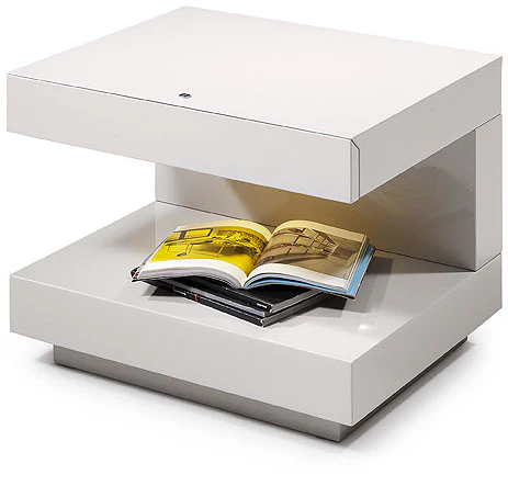 16' White Glossy Veneer Nightstand By Homeroots - Image 2