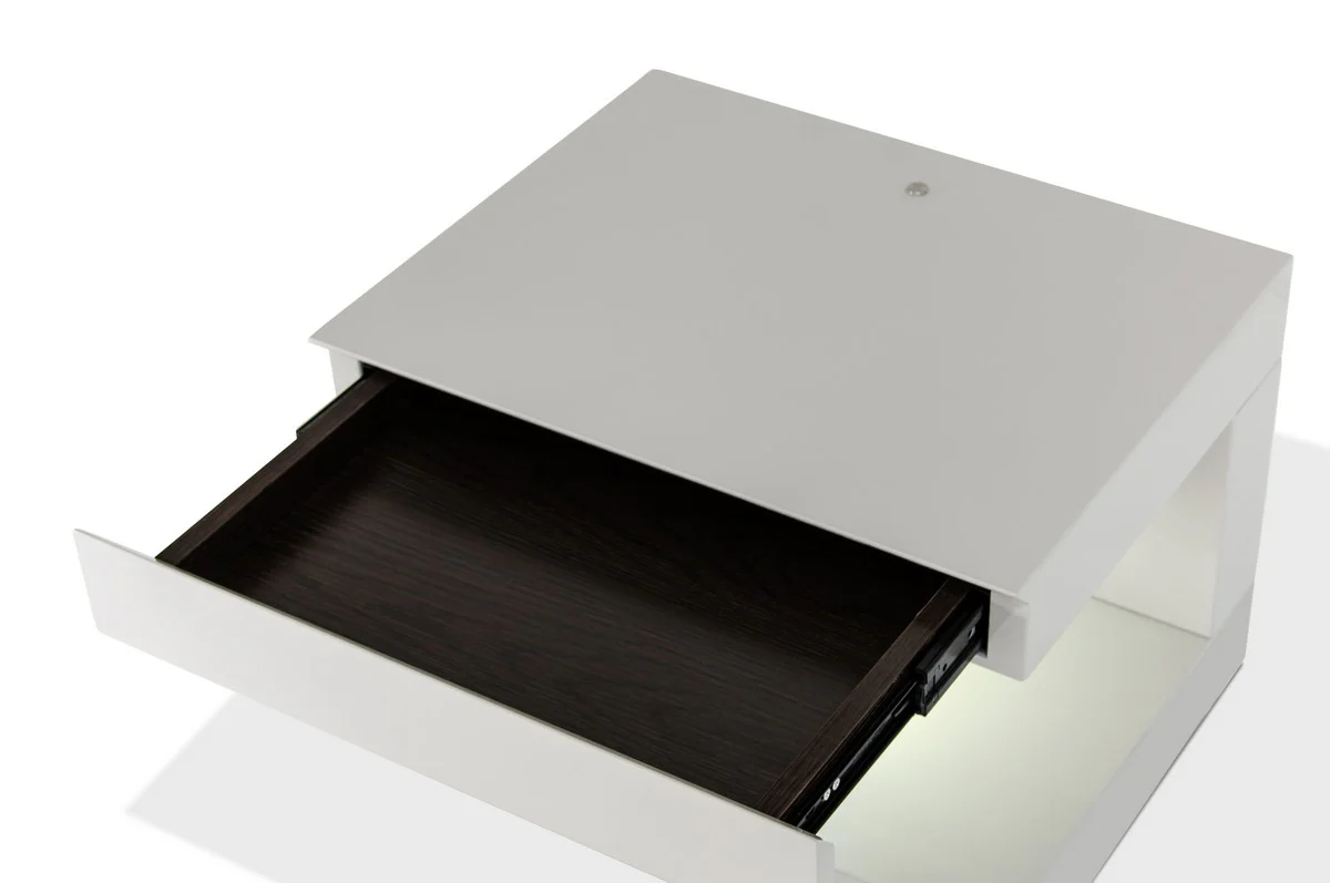 16' White Glossy Veneer Nightstand By Homeroots - Image 4