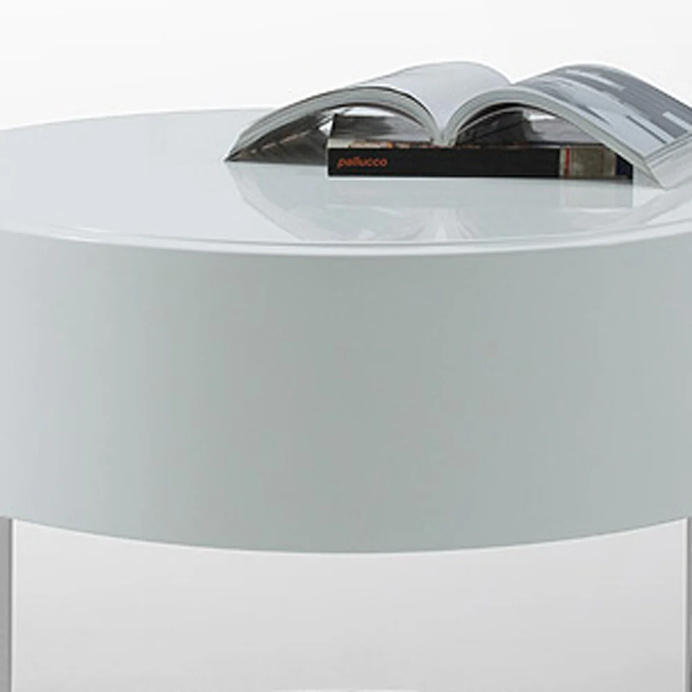 16' White Lacquer Stainless Steel Nightstand By Homeroots - Image 4