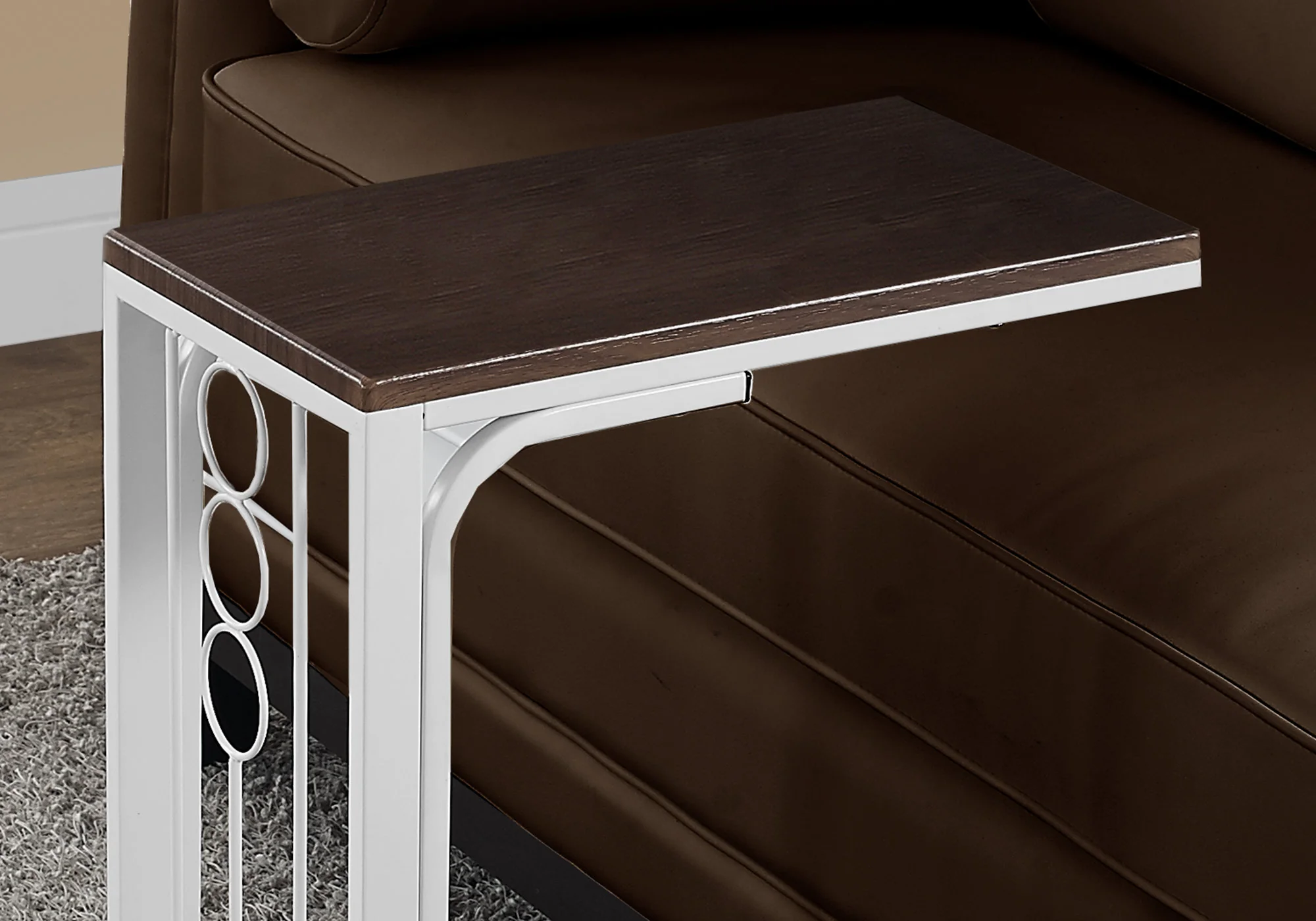 16" x 9" x 24.5" CherryWhite MDF Top and Metal Base Accent Table By Homeroots - Image 3