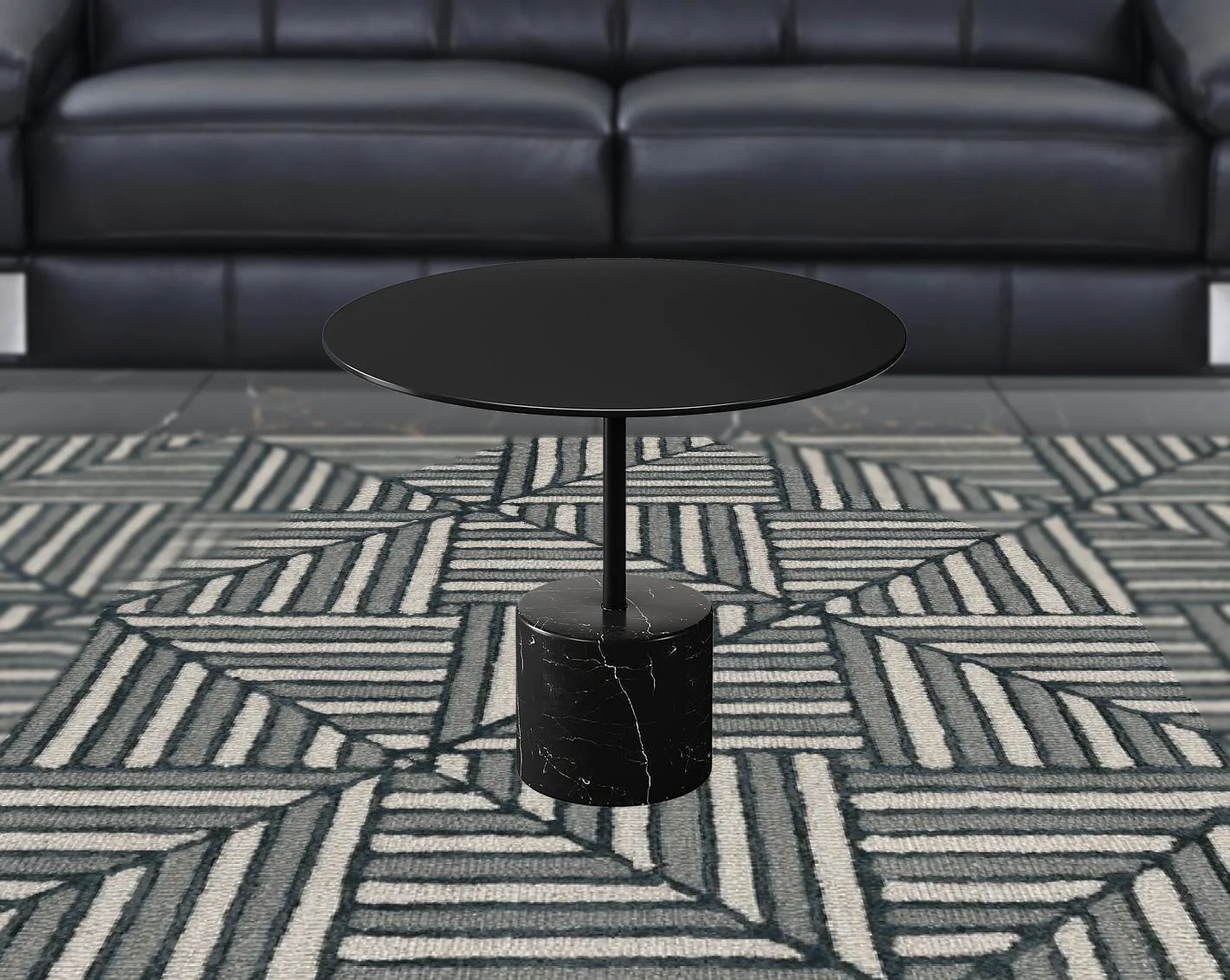 17" Black Steel Round Coffee Table By Homeroots - Image 4