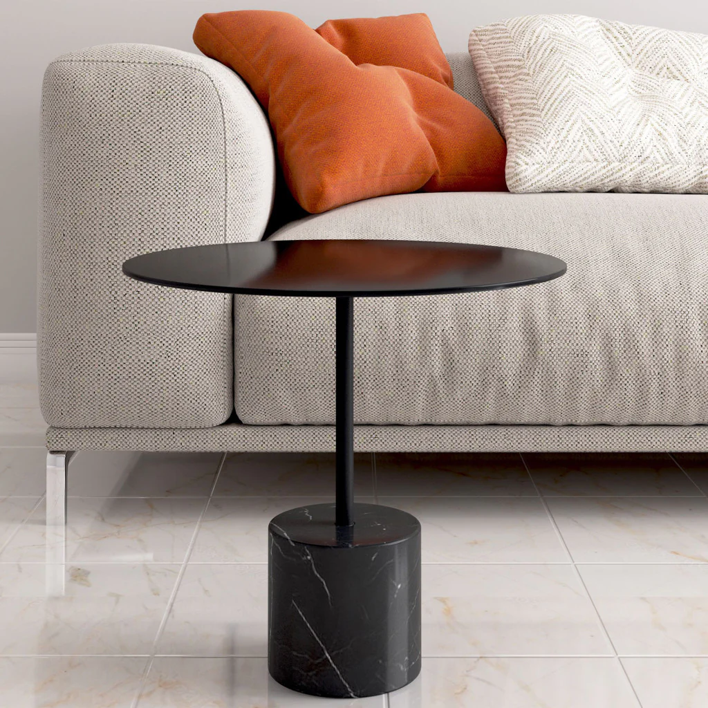 17" Black Steel Round Coffee Table By Homeroots - Image 5