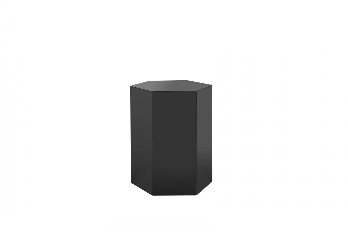17" Grey High Gloss Manufactured Wood Hexagon End Table By Homeroots - Image 2