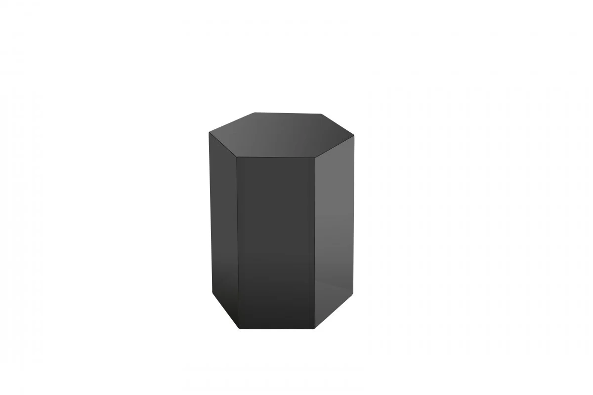 17" Grey High Gloss Manufactured Wood Hexagon End Table By Homeroots - Image 3