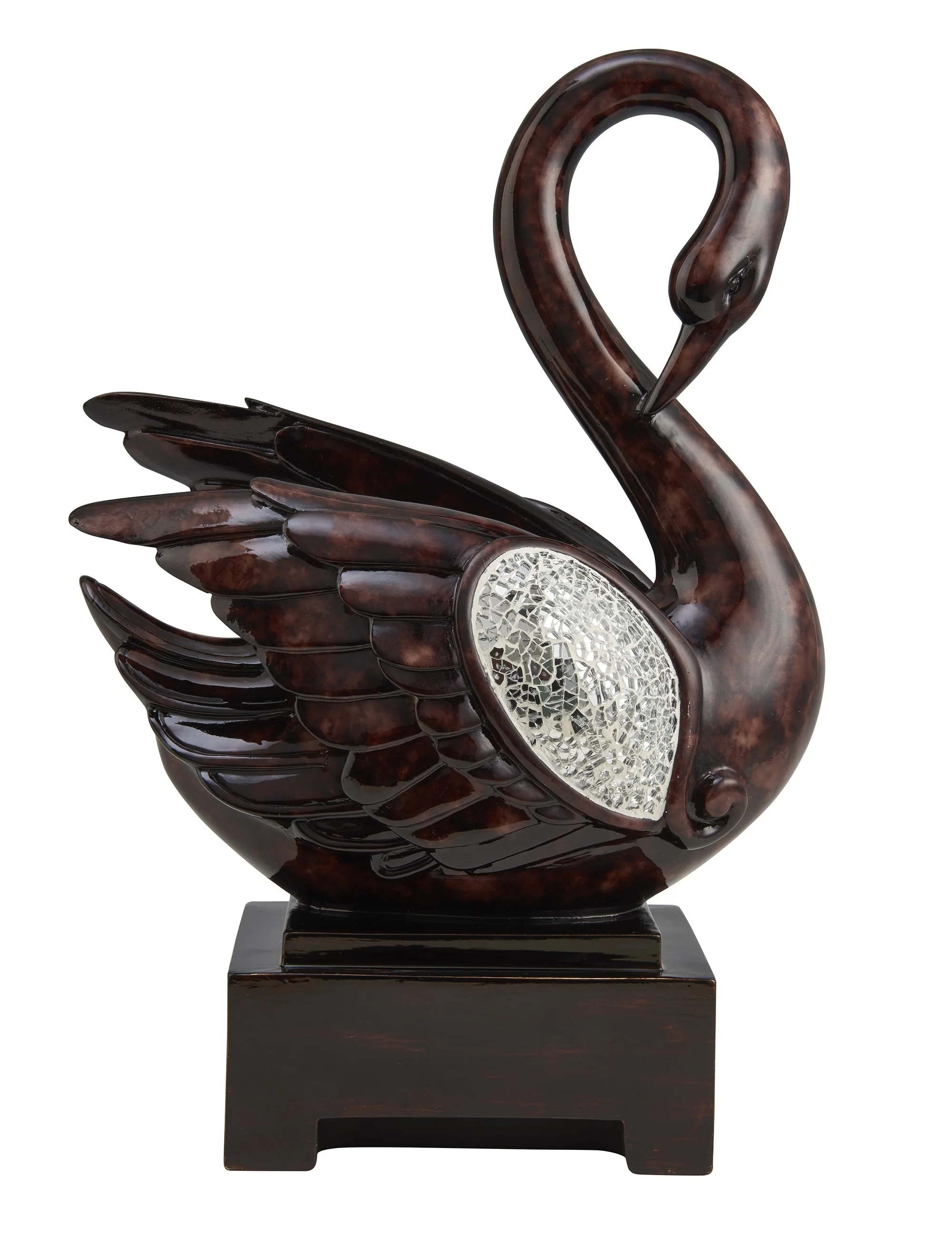17" Marbleized Cherry Brown Dove Figurine Sculpture By Homeroots - Image 2