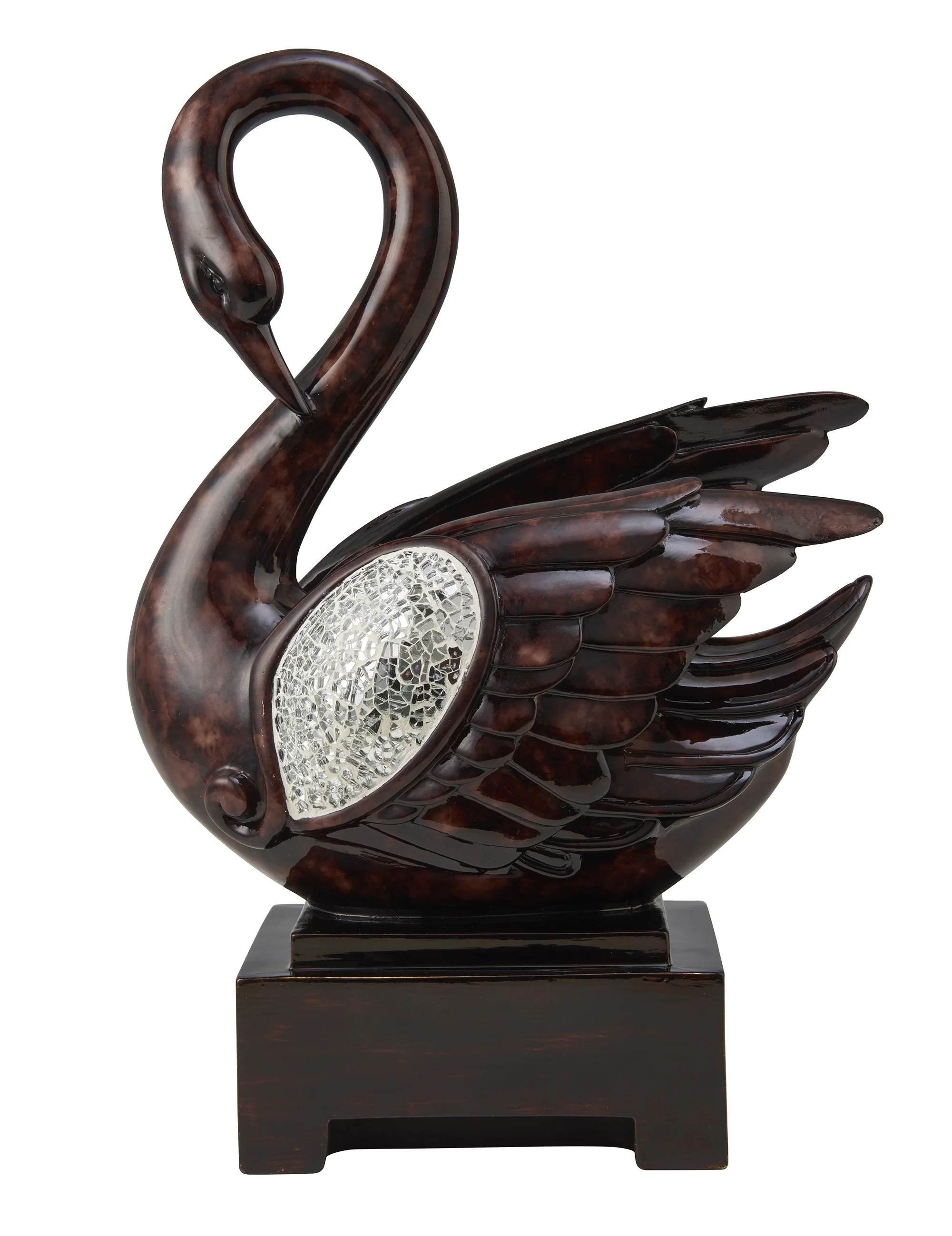 17" Marbleized Cherry Brown Dove Figurine Sculpture By Homeroots - Image 3