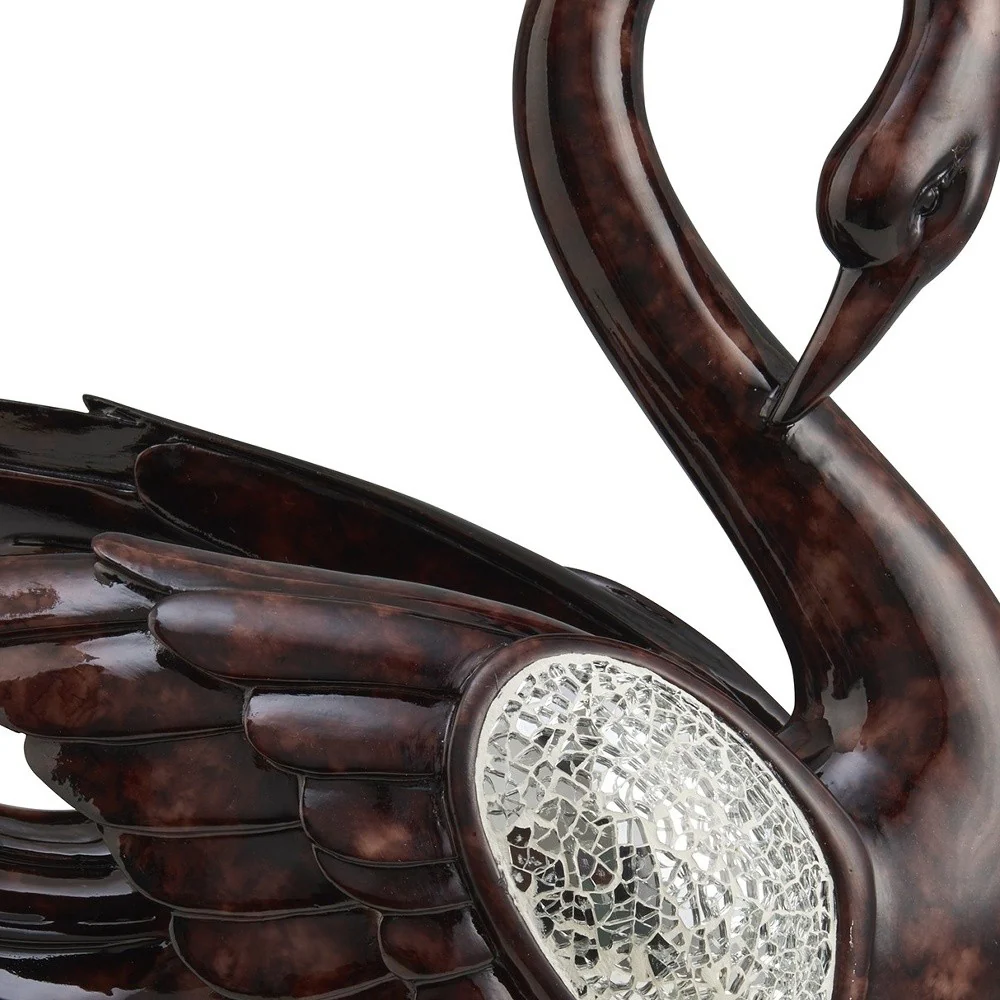 17" Marbleized Cherry Brown Dove Figurine Sculpture By Homeroots - Image 5