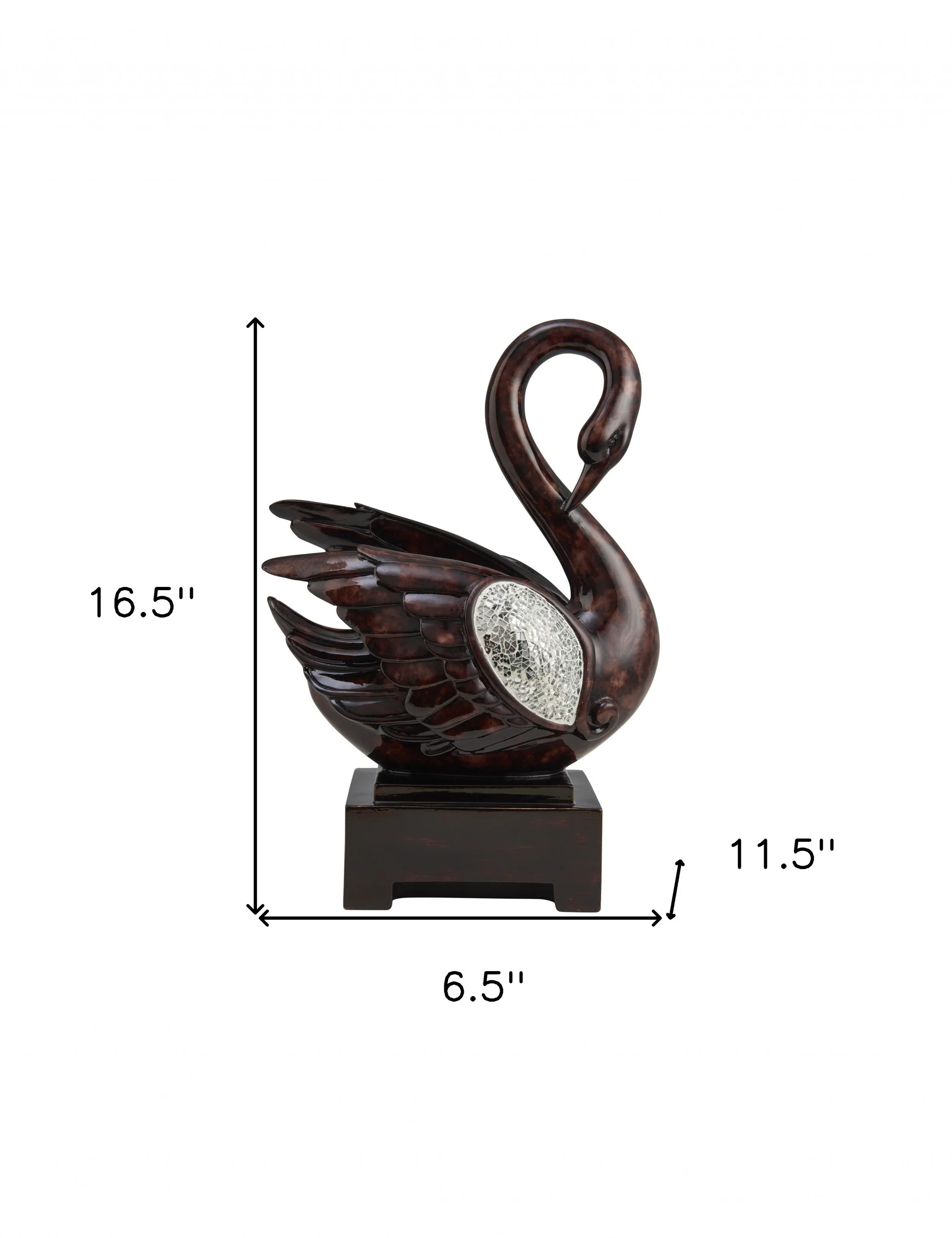 17" Marbleized Cherry Brown Dove Figurine Sculpture By Homeroots - Image 6