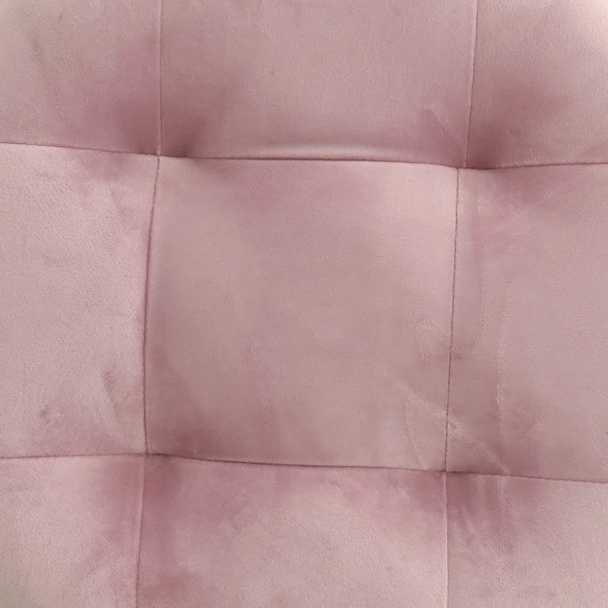 17" Pink Tufted Velvet and Gold Stool By Homeroots - Image 3