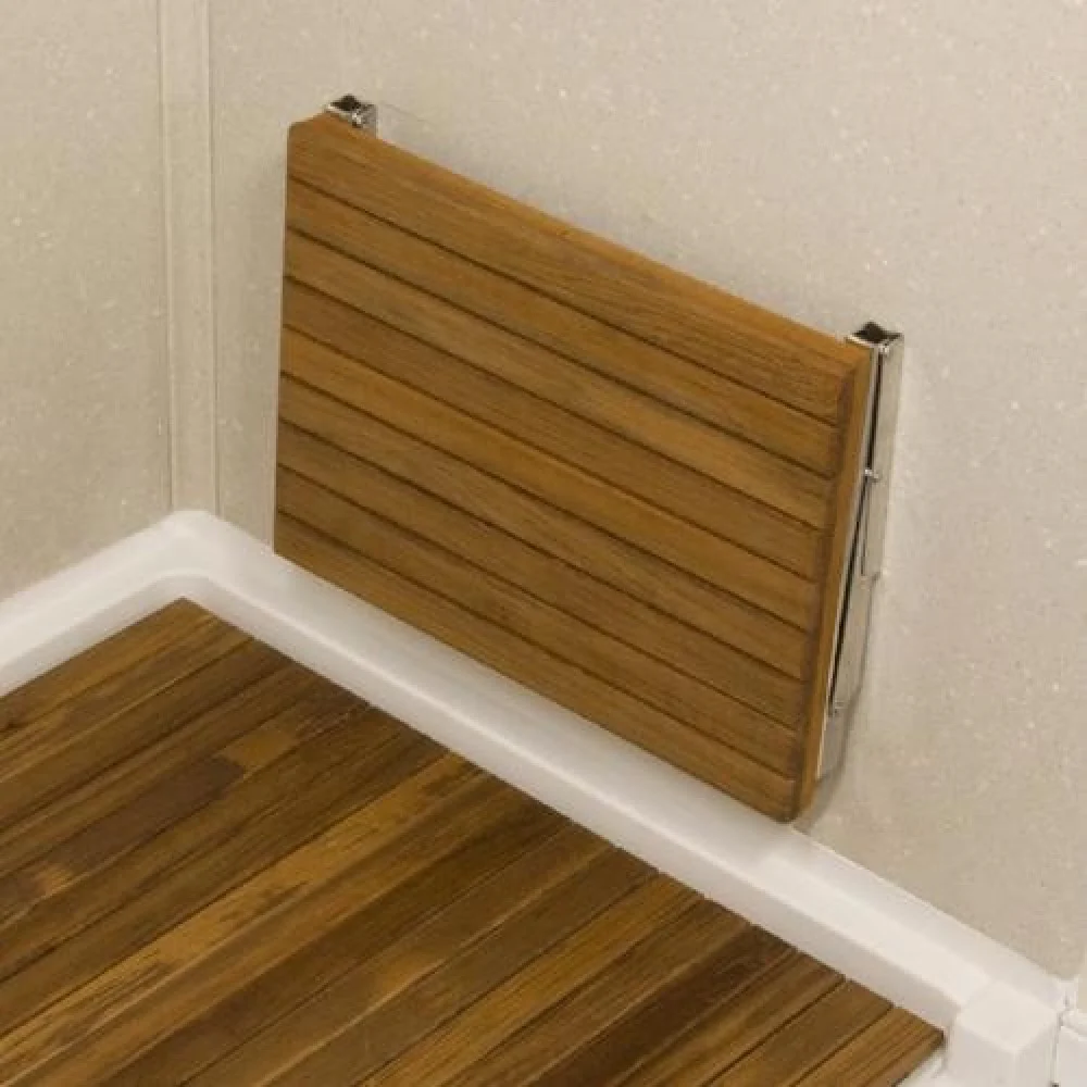 17" Premium Wall Mount Teak Shower Bench By Homeroots - Image 2