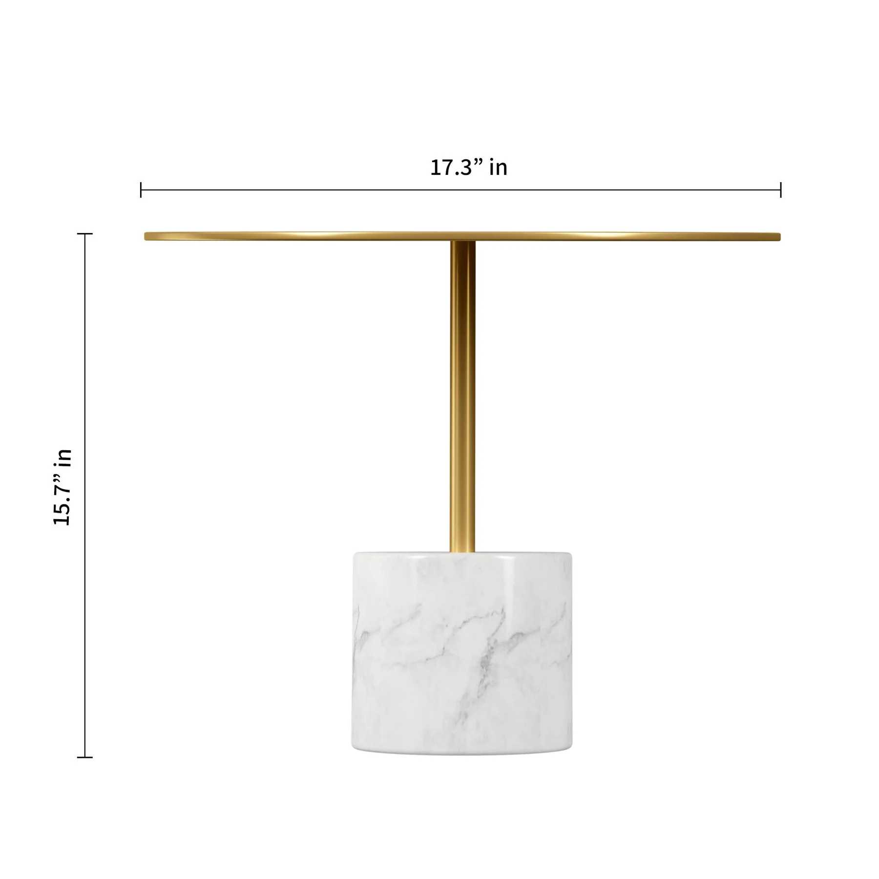 17" White And Gold Steel Round Coffee Table By Homeroots - Image 7
