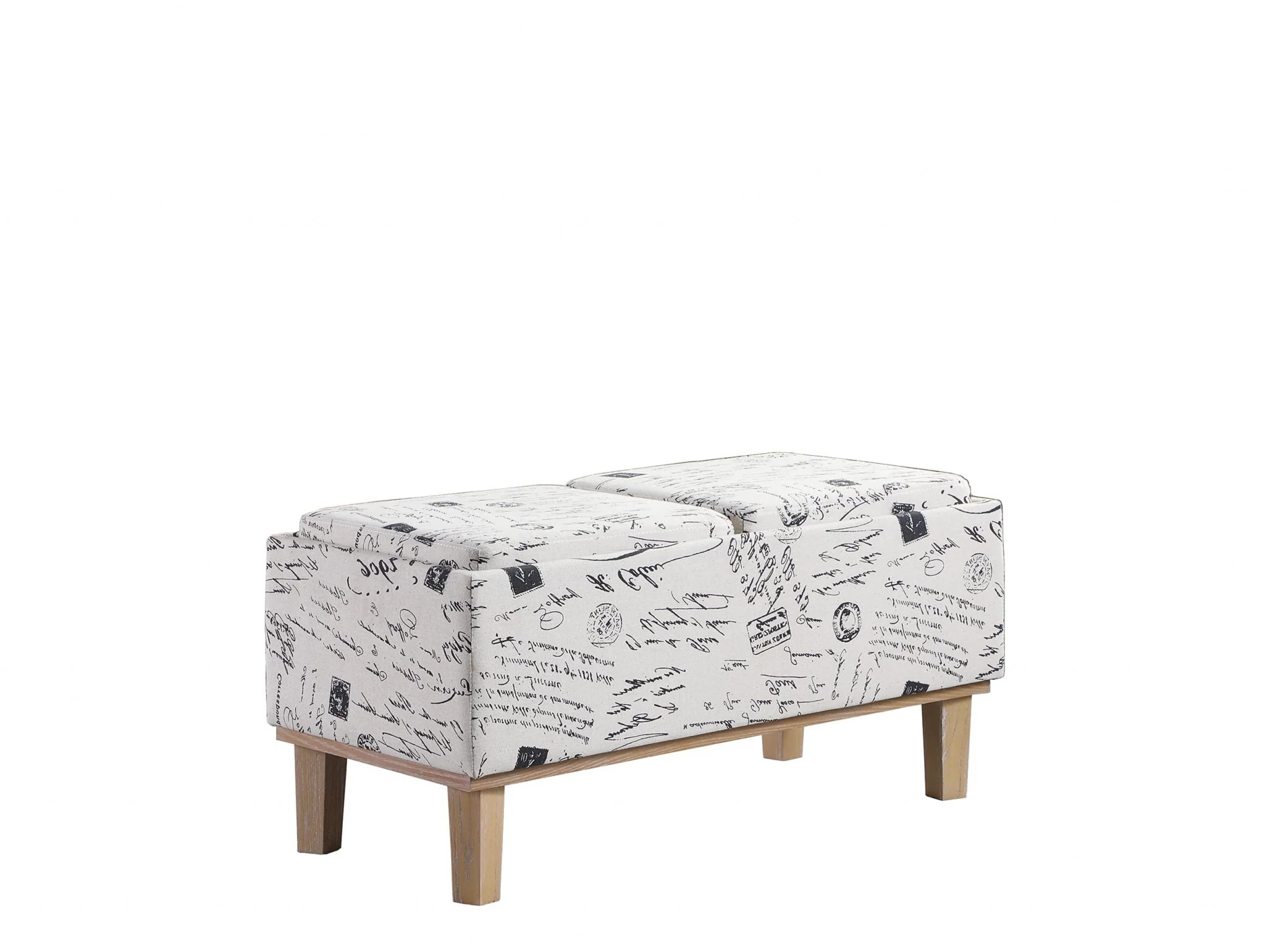 17" Wood Brown And Beige Upholstered 100% Polyester Entryway Bench With Flip Top By Homeroots - Image 3
