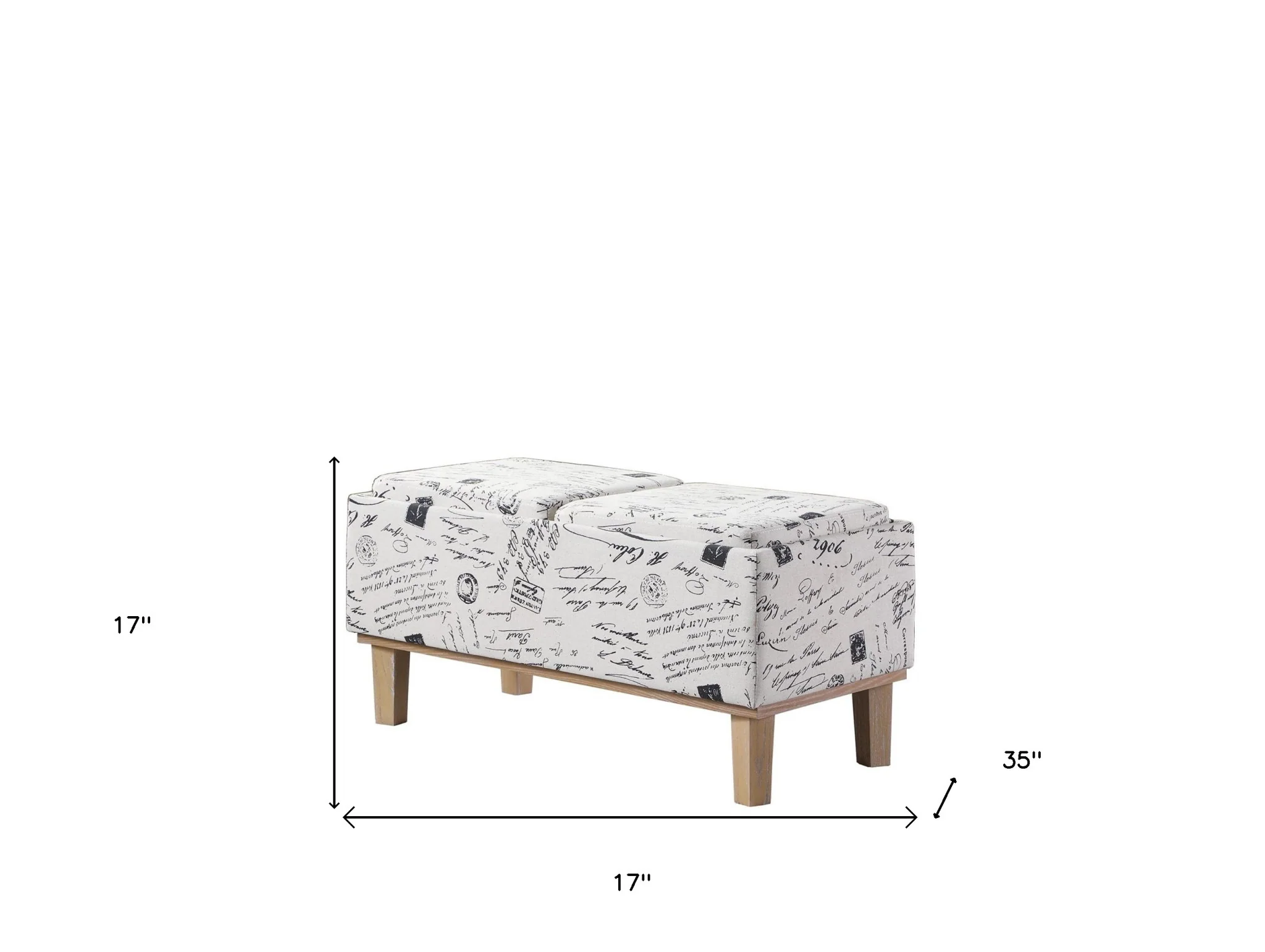 17" Wood Brown And Beige Upholstered 100% Polyester Entryway Bench With Flip Top By Homeroots - Image 7