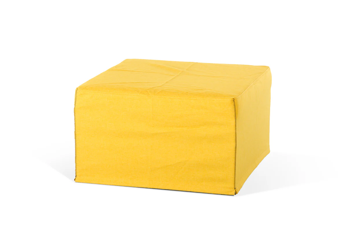 17' Yellow Fabric and Steel Ottoman Sofa Bed By Homeroots - Image 2