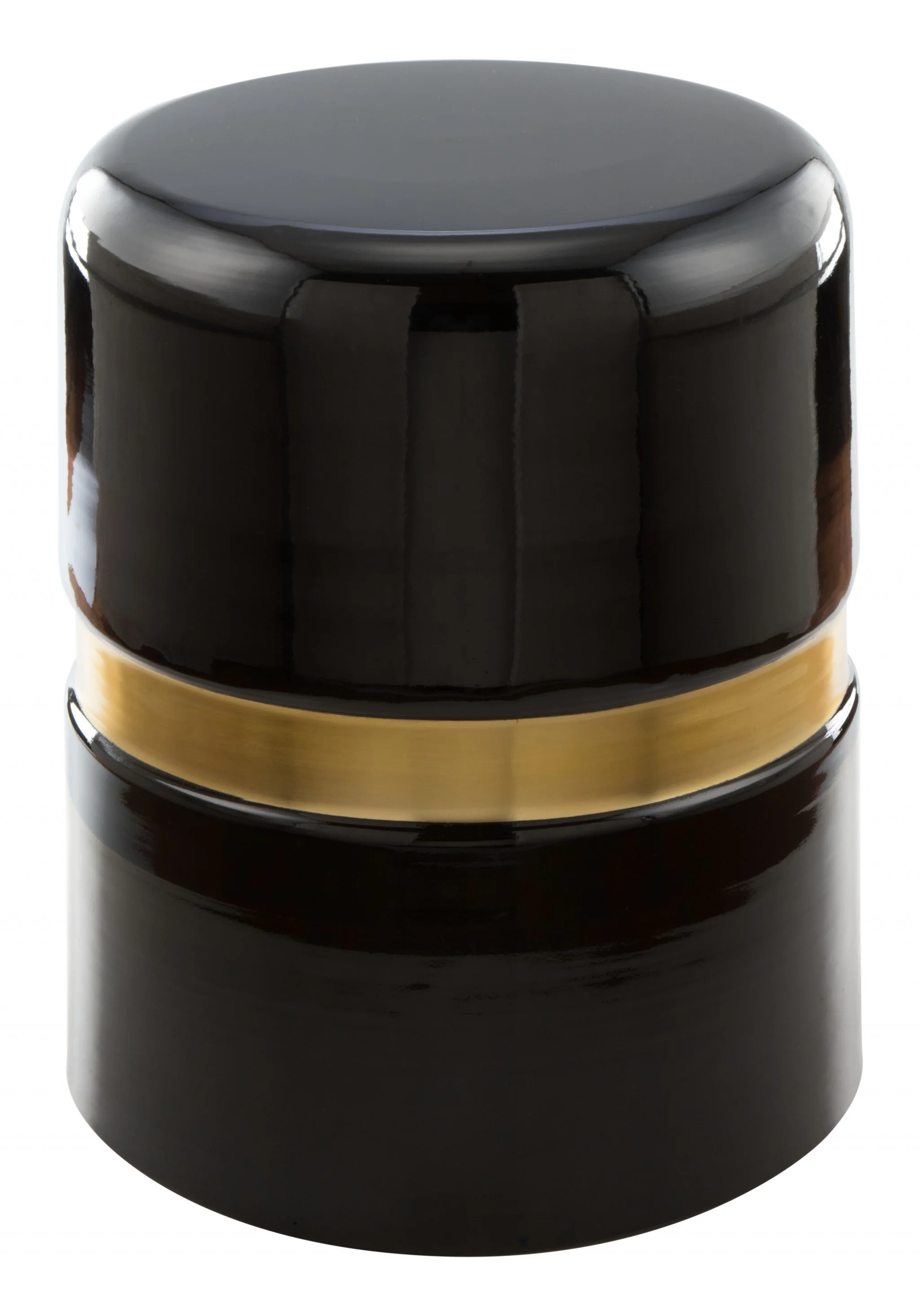 18" Black and Gold Modern Tubular Round Top End Table By Homeroots - Image 2