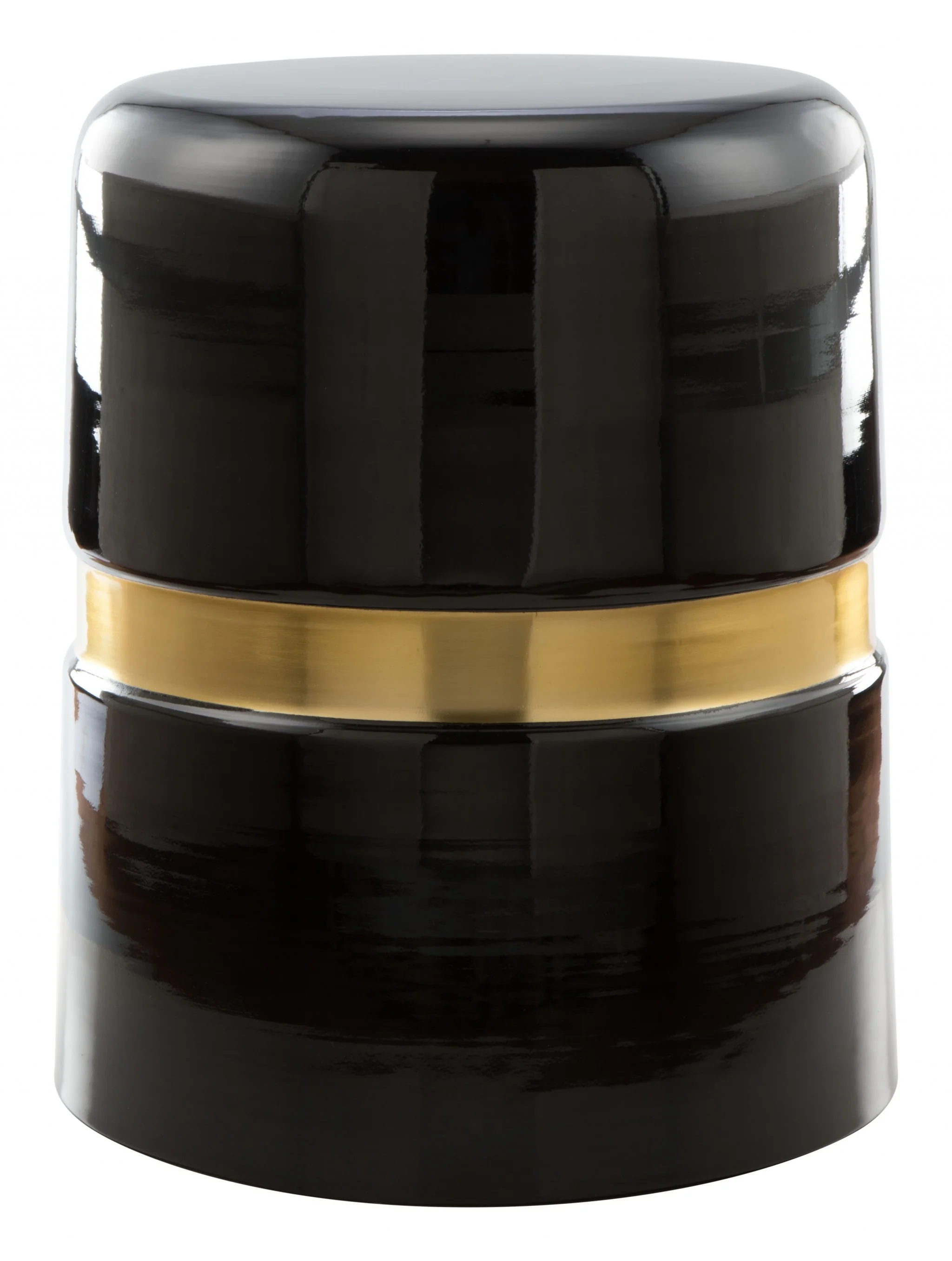 18" Black and Gold Modern Tubular Round Top End Table By Homeroots - Image 3