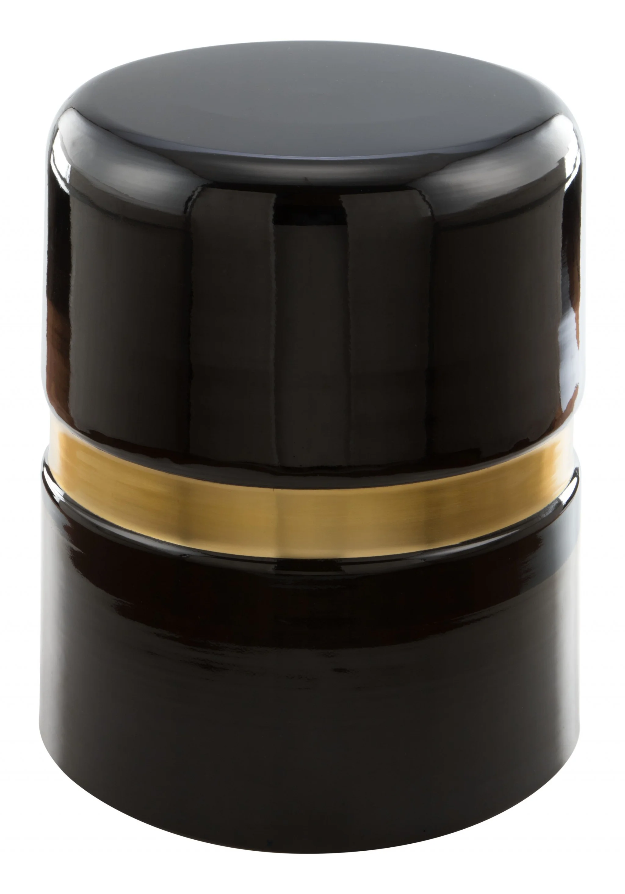 18" Black and Gold Modern Tubular Round Top End Table By Homeroots - Image 9