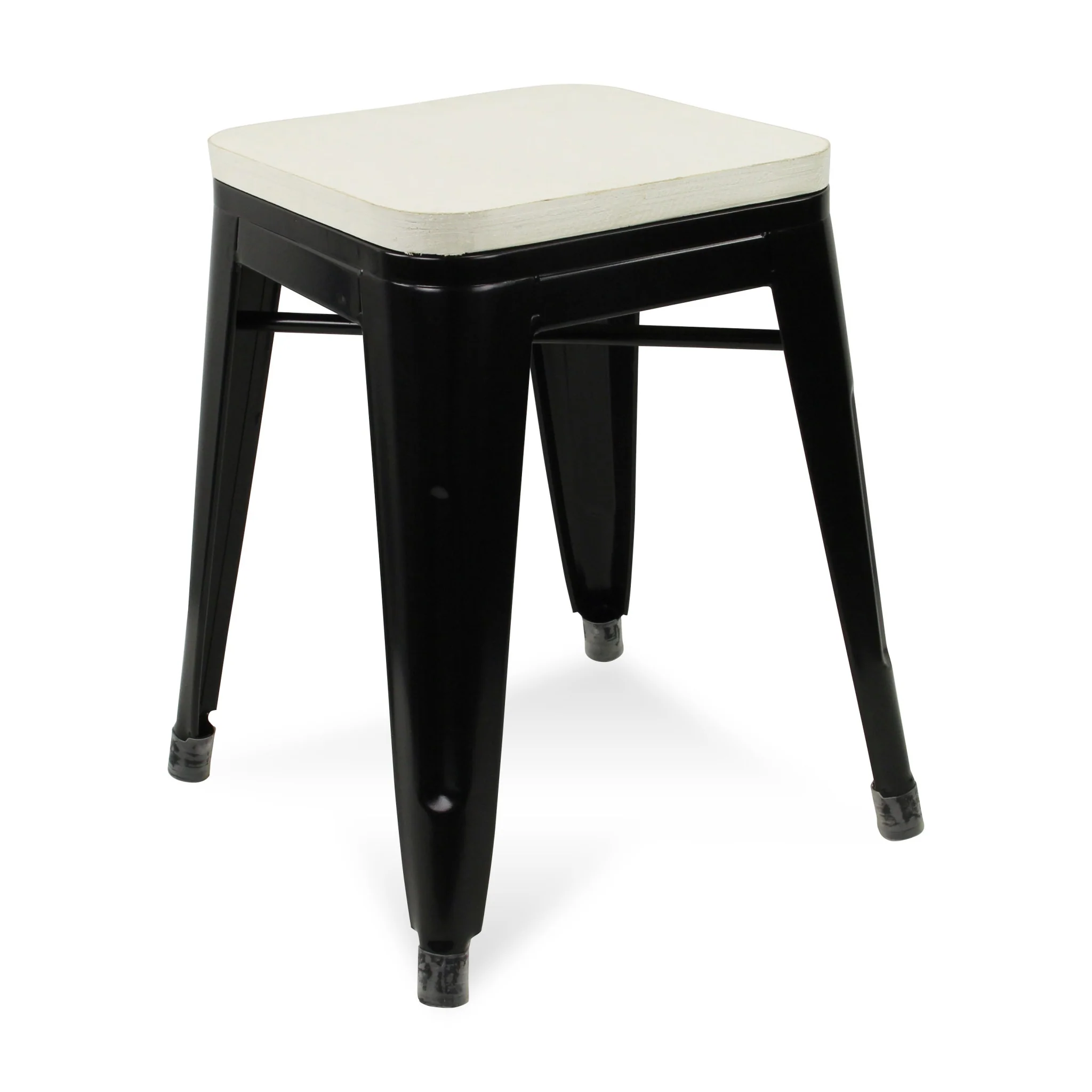 18" Black and White Backless Chair By Homeroots - Image 2