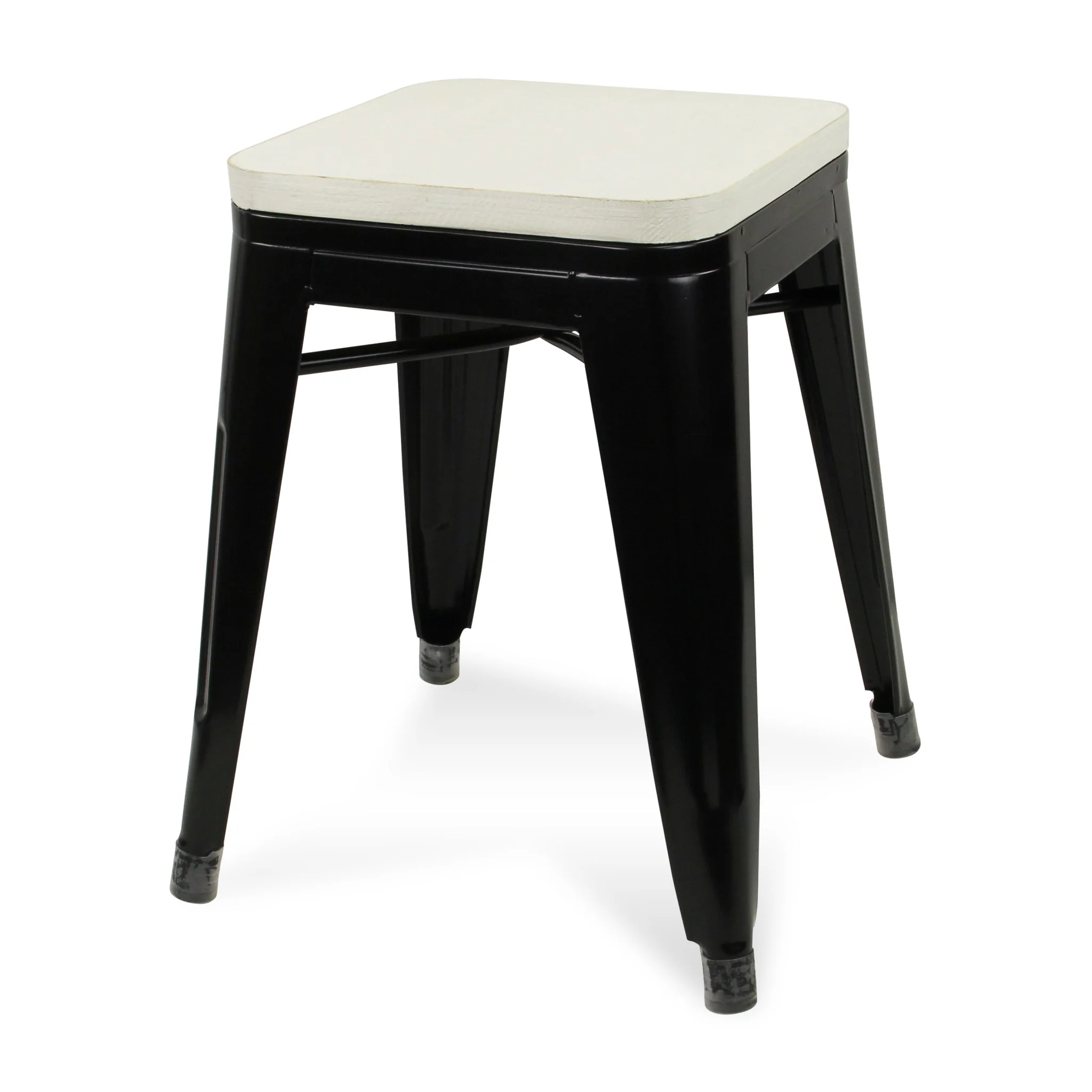 18" Black and White Backless Chair By Homeroots - Image 3