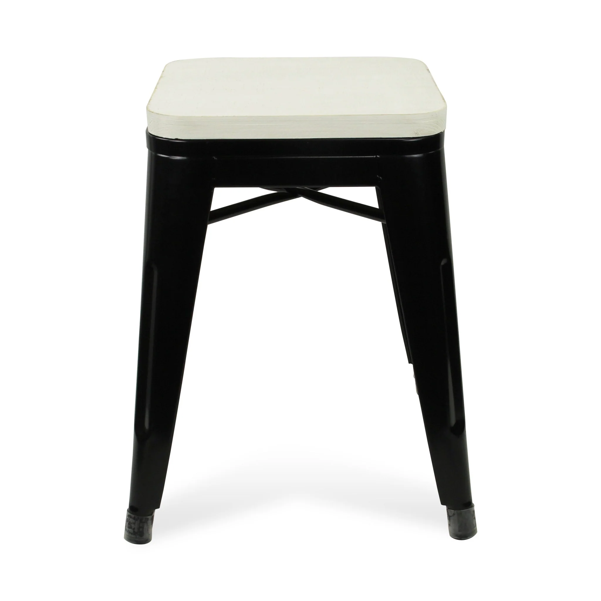 18" Black and White Backless Chair By Homeroots - Image 4
