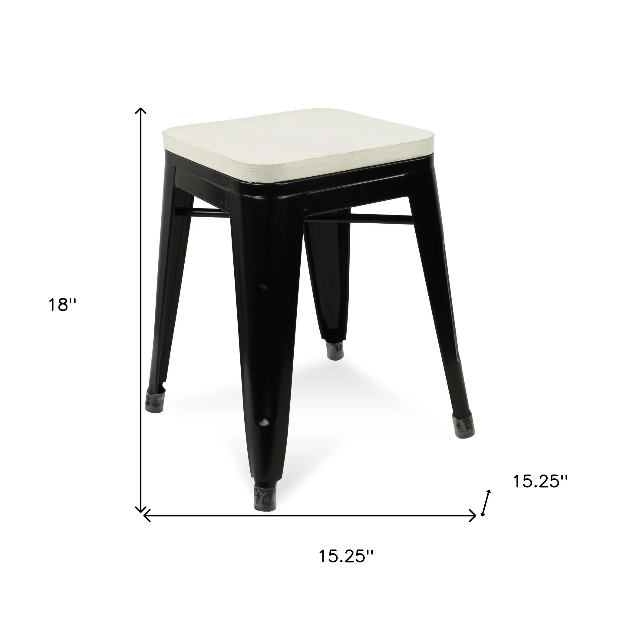 18" Black and White Backless Chair By Homeroots - Image 6