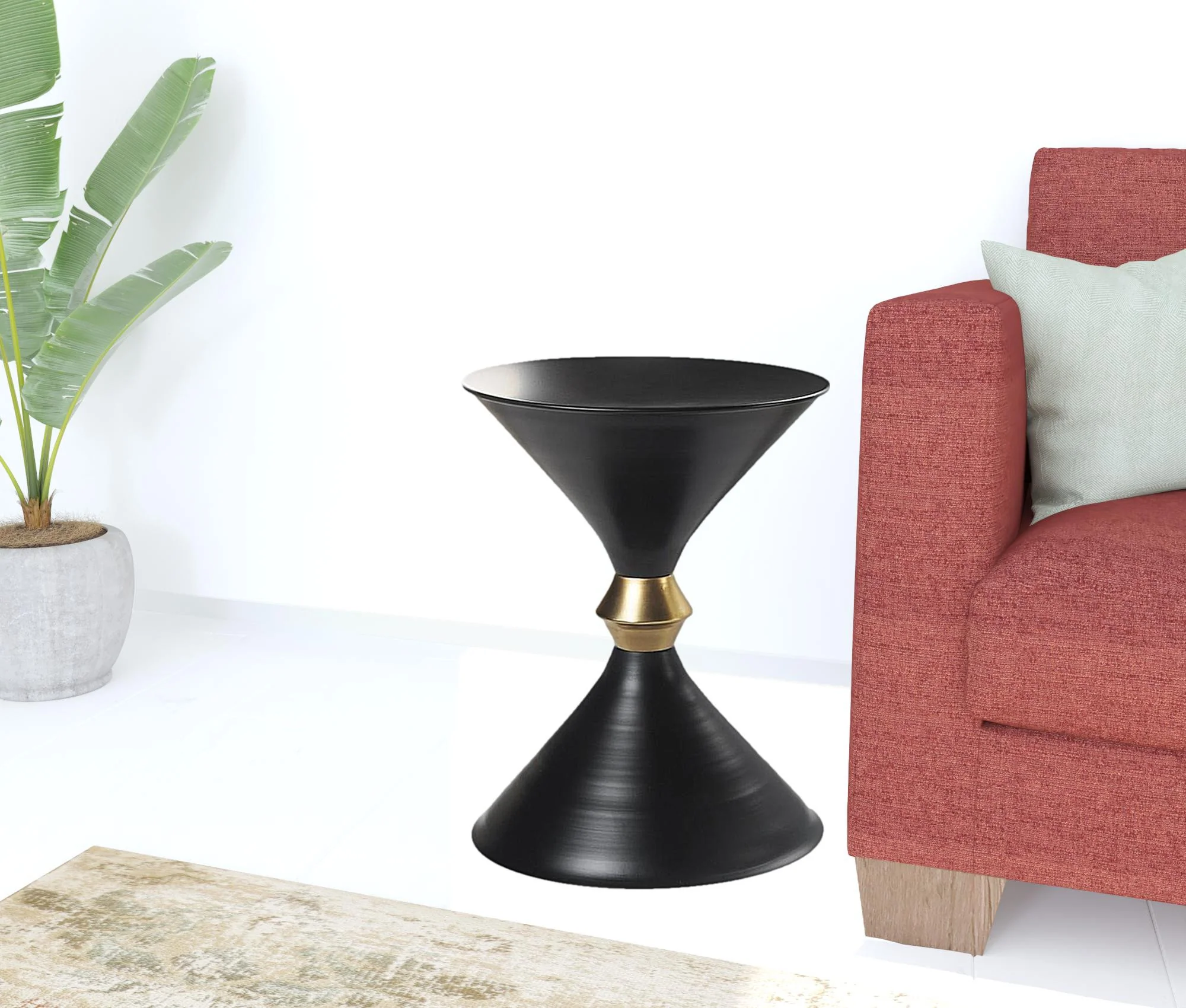 18" Black Iron Free Form End Table By Homeroots - Image 3