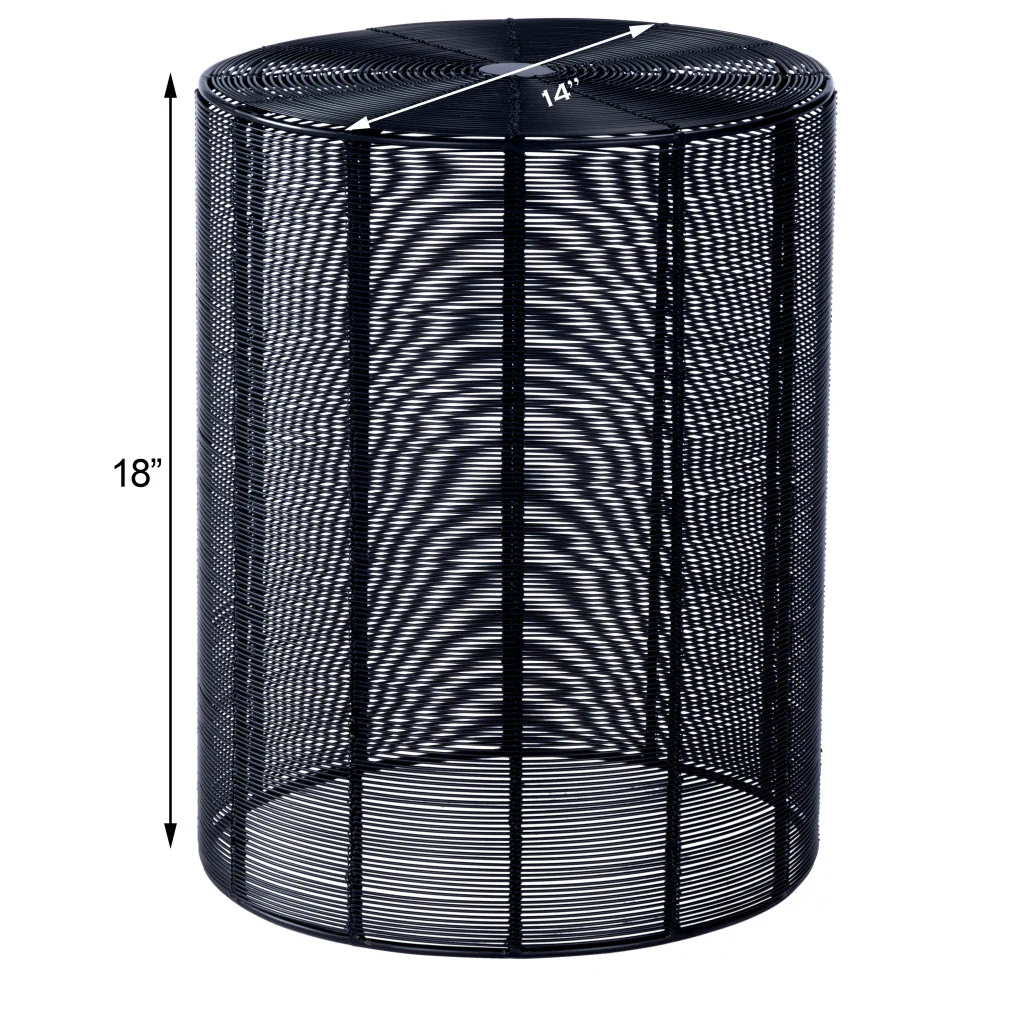 18" Black Round Wire End End Table By Homeroots - Image 9