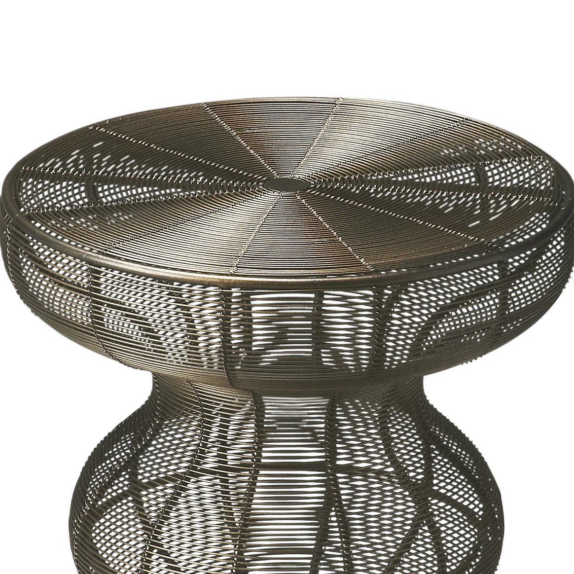 18" Bronze Curvy Iron Round Top End Table By Homeroots - Image 4