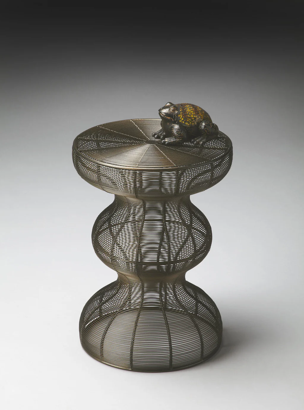 18" Bronze Curvy Iron Round Top End Table By Homeroots - Image 5
