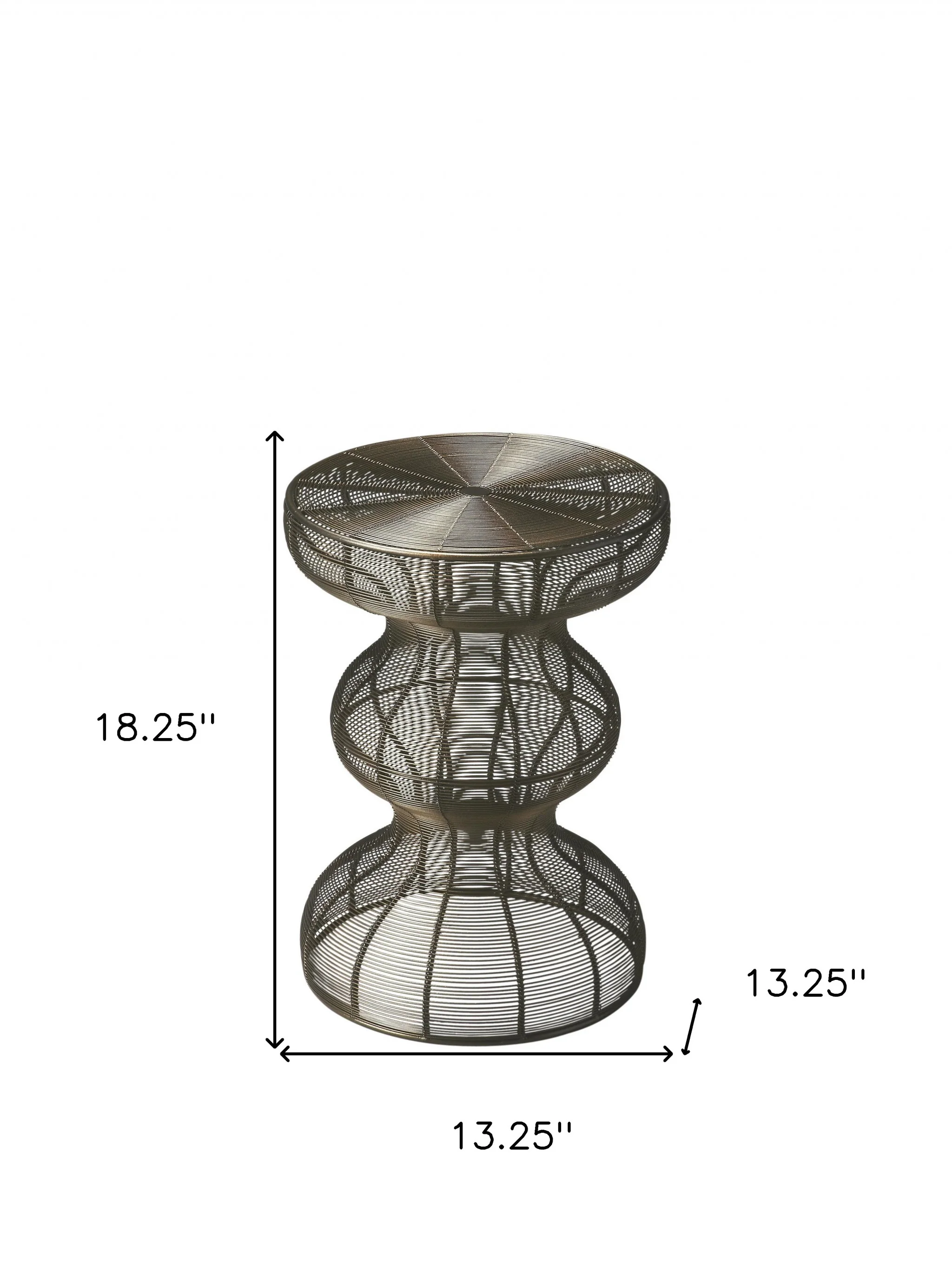 18" Bronze Curvy Iron Round Top End Table By Homeroots - Image 6