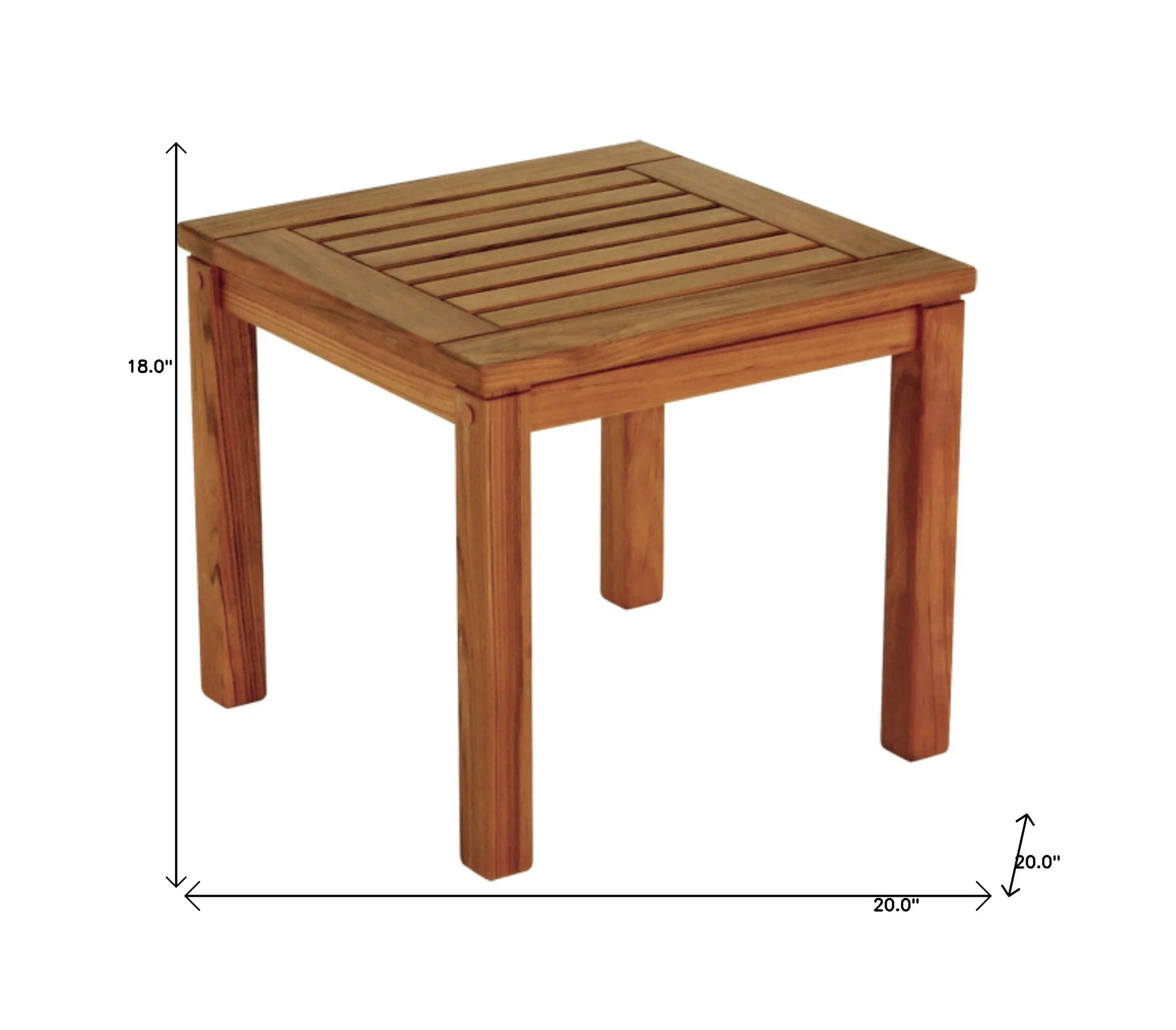 18" Brown Solid Wood Square End Table By Homeroots - Image 3