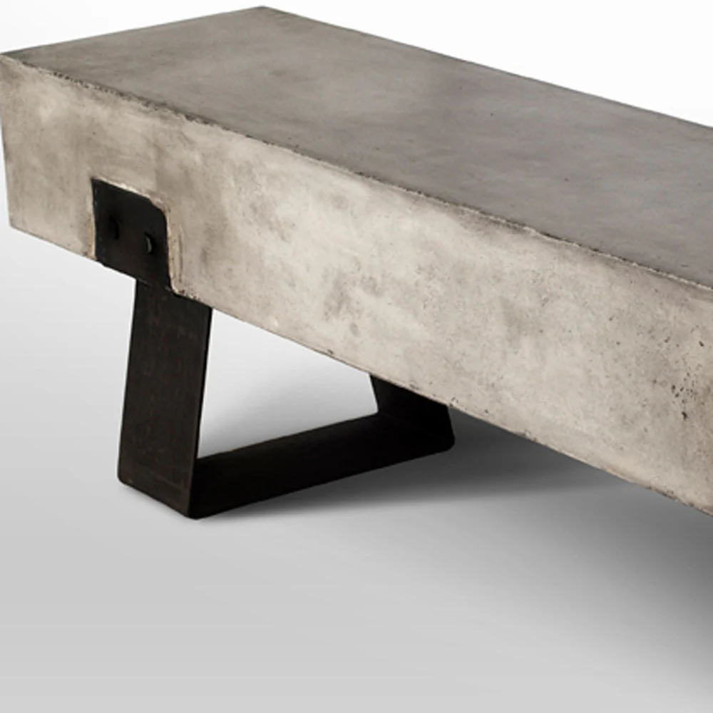 18' Concrete and Metal Bench By Homeroots - Image 5
